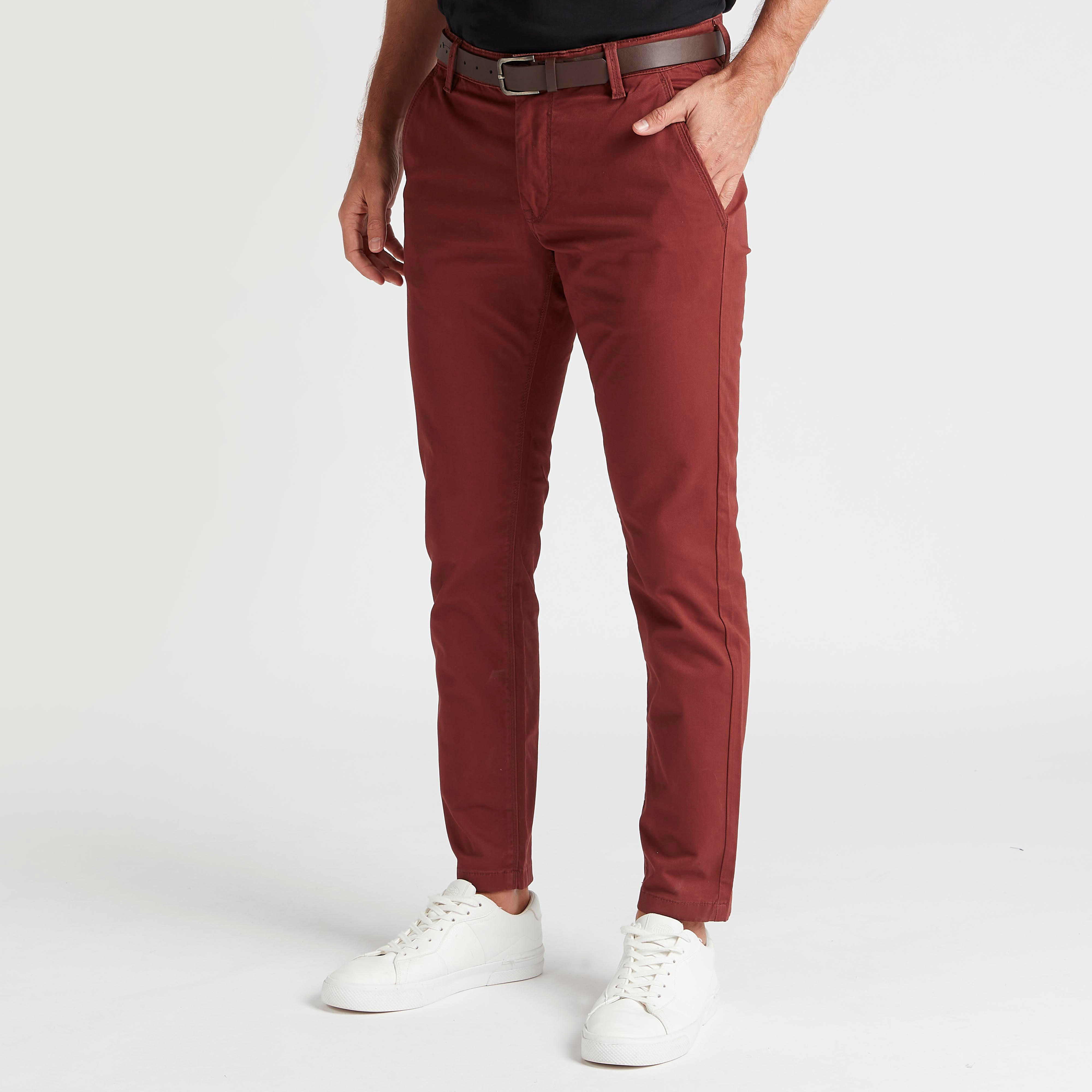 Solid Chino Pants with Button Closure and Pin Buckle Belt-men-clothing-bottoms-trousersandchinos-chinos-image-1
