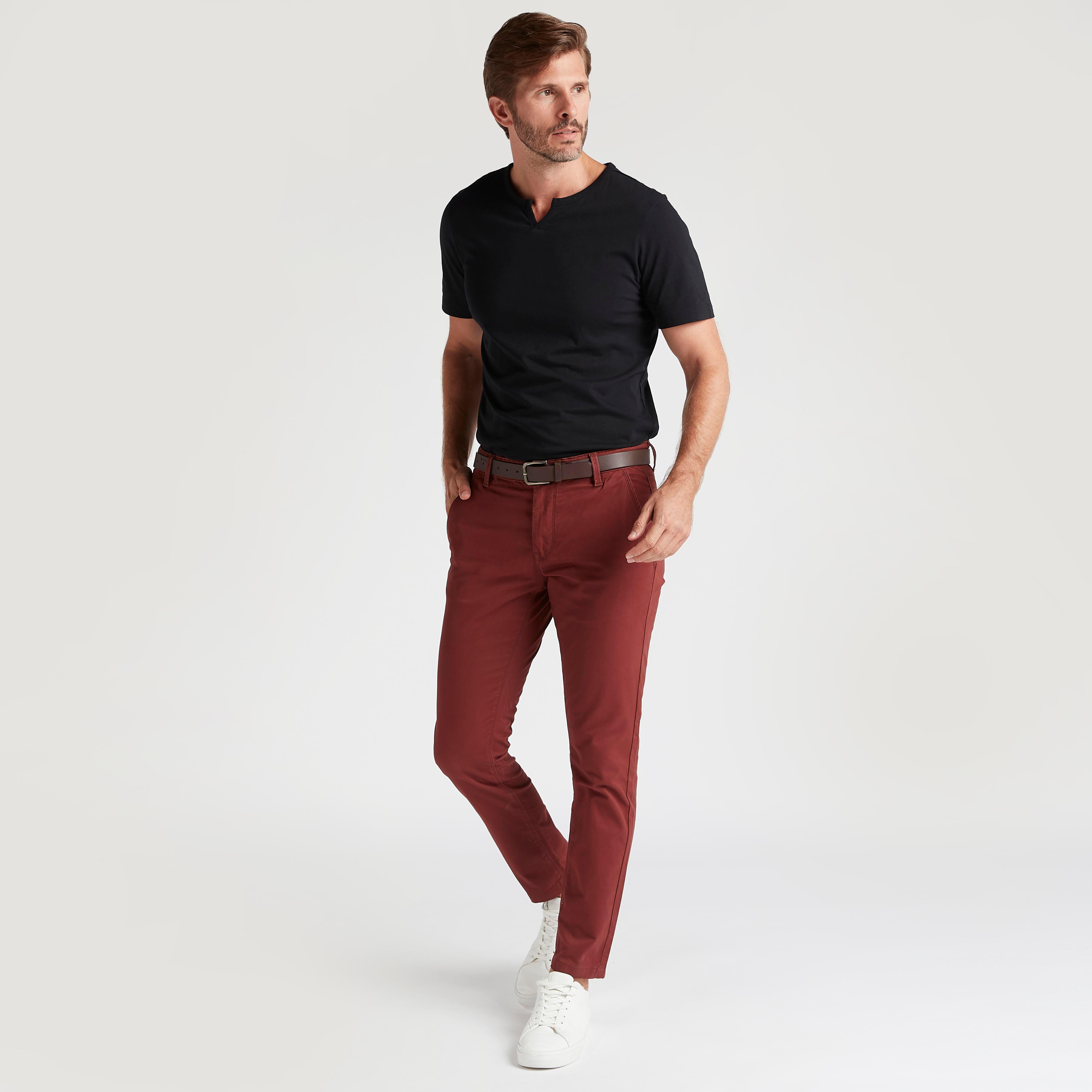 Solid Chino Pants with Button Closure and Pin Buckle Belt-men-clothing-bottoms-trousersandchinos-chinos-image-2