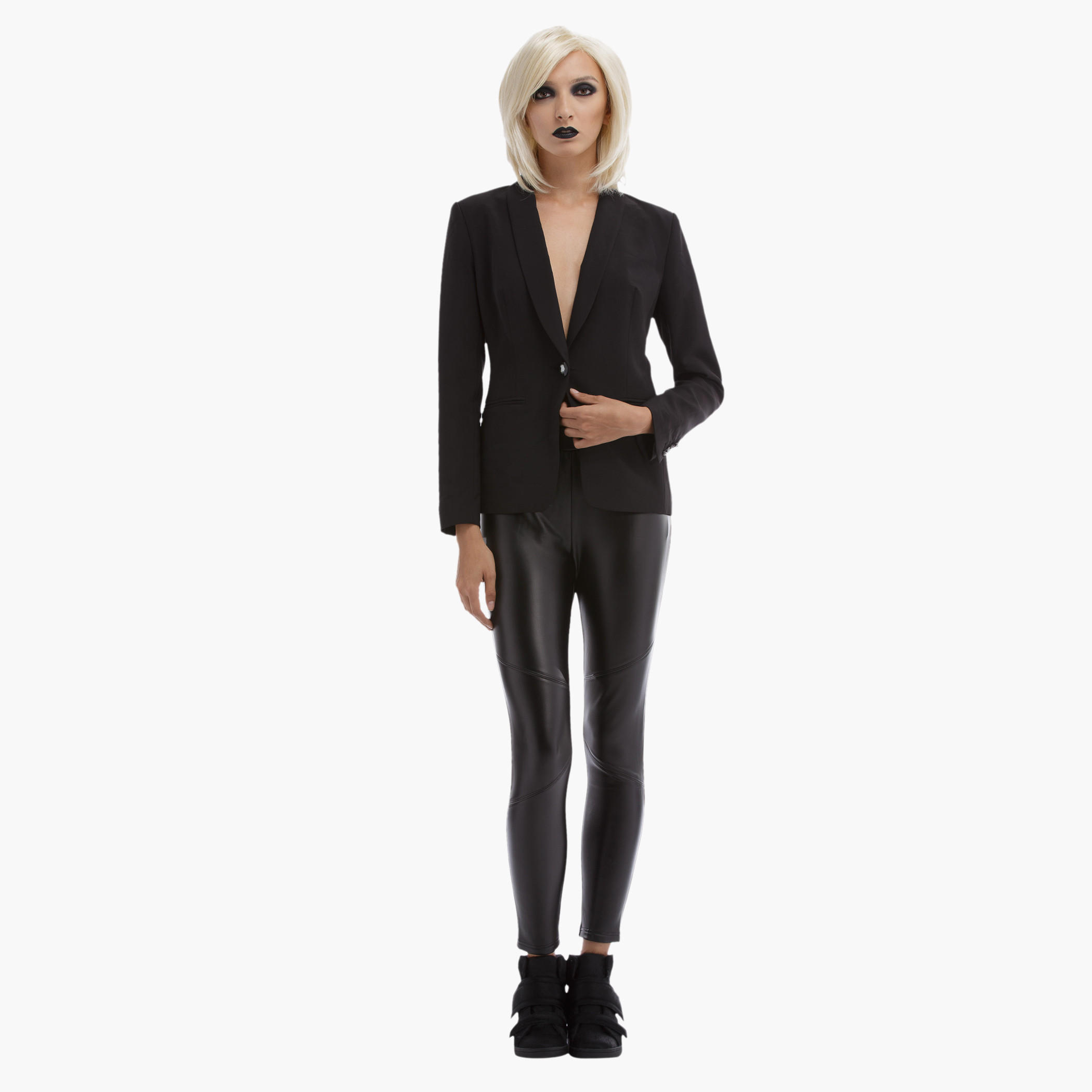 BLACK by Splash Long Sleeves Jacket with Chain Detail at the Back-women-clothing-coatsandjackets-blazers-image-6