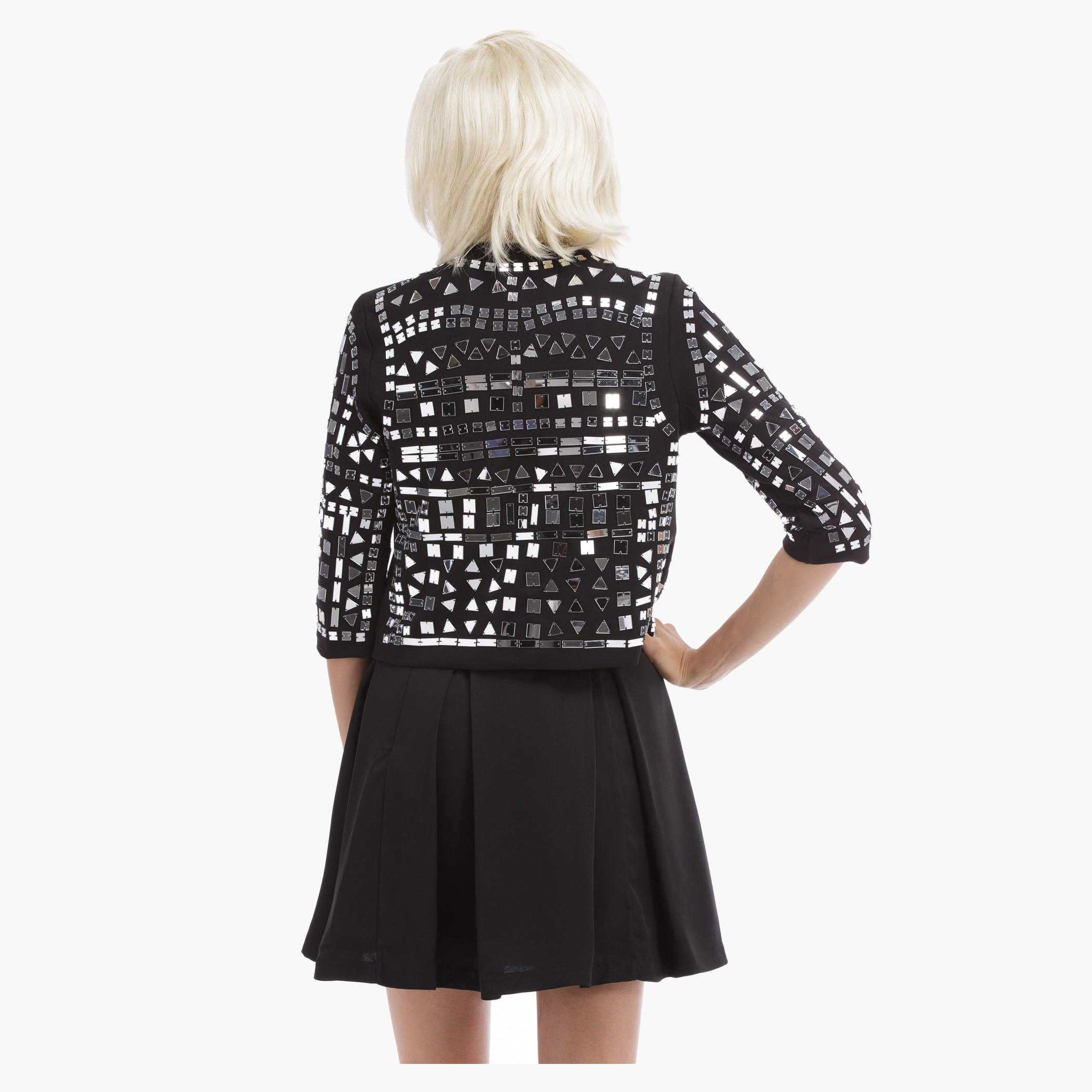 BLACK by Splash Mirror Embellished Jacket with Open Front-women-winterwear-coatsandjackets-jackets-image-2