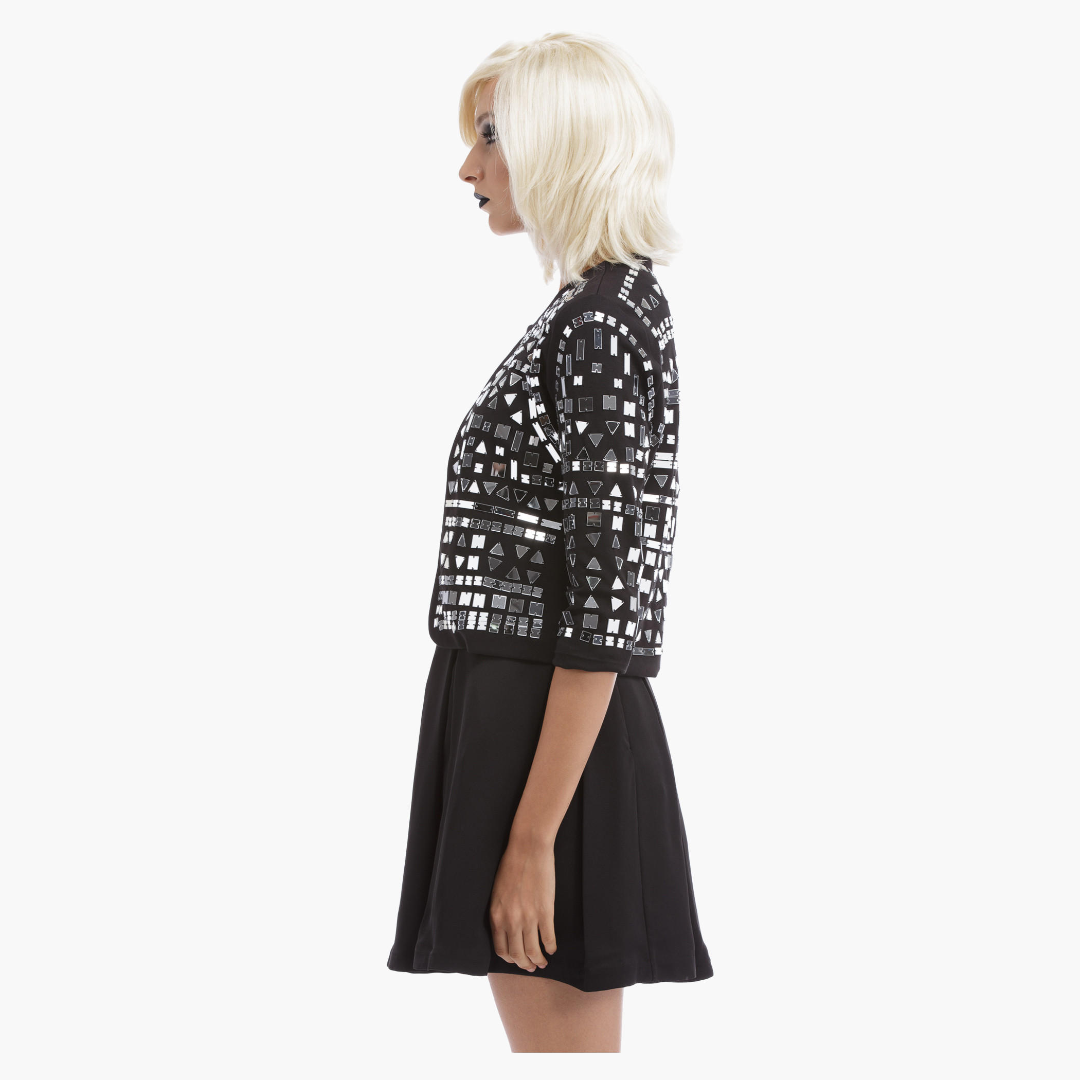 BLACK by Splash Mirror Embellished Jacket with Open Front-women-winterwear-coatsandjackets-jackets-image-3