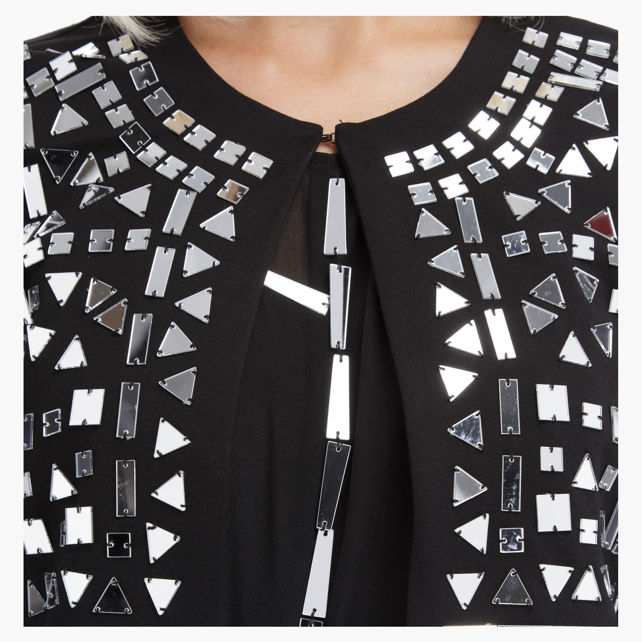 BLACK by Splash Mirror Embellished Jacket with Open Front-women-winterwear-coatsandjackets-jackets-image-4