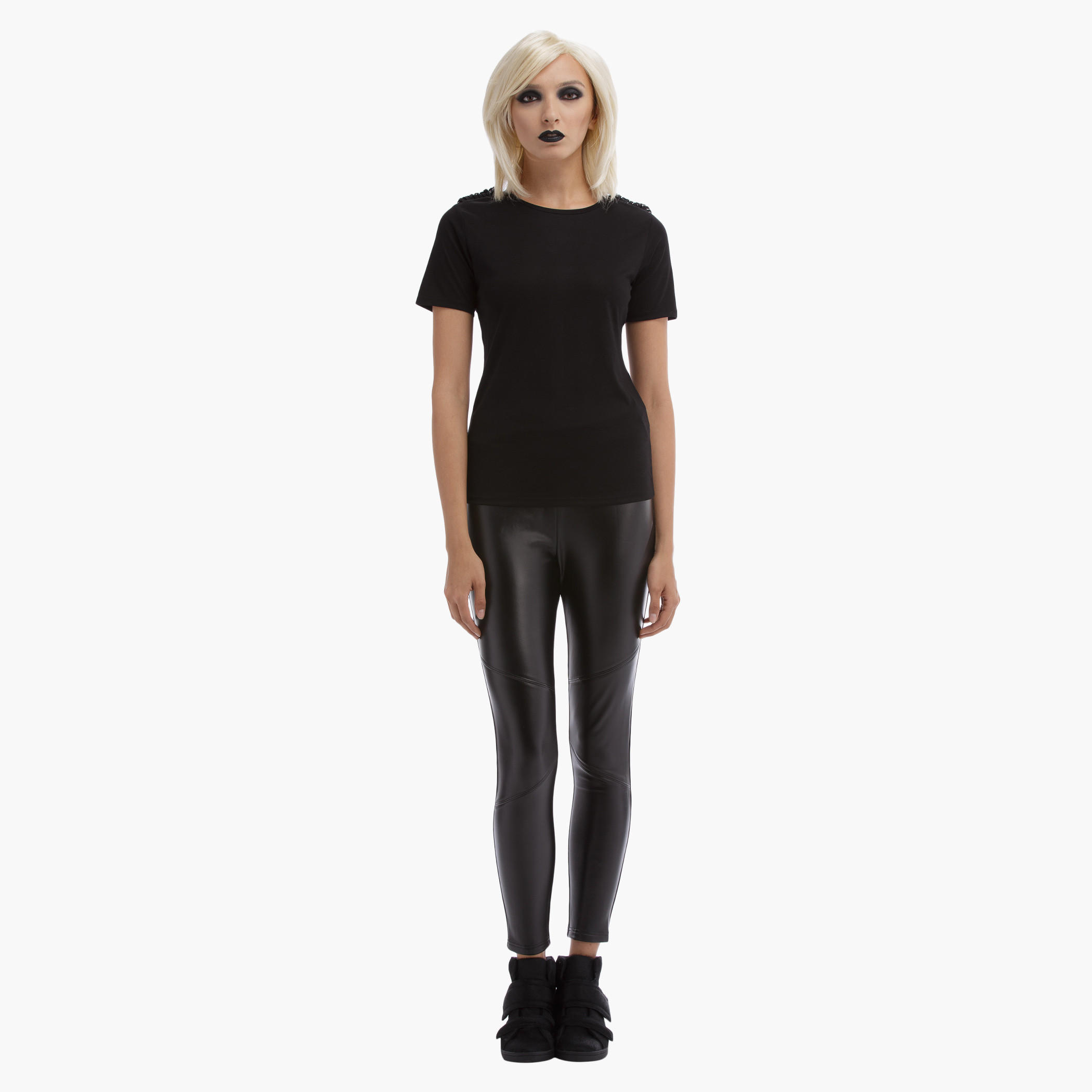 BLACK by Splash Short Sleeves Top with Chain Detail-women-clothing-shirtsandblouses-blouses-image-5