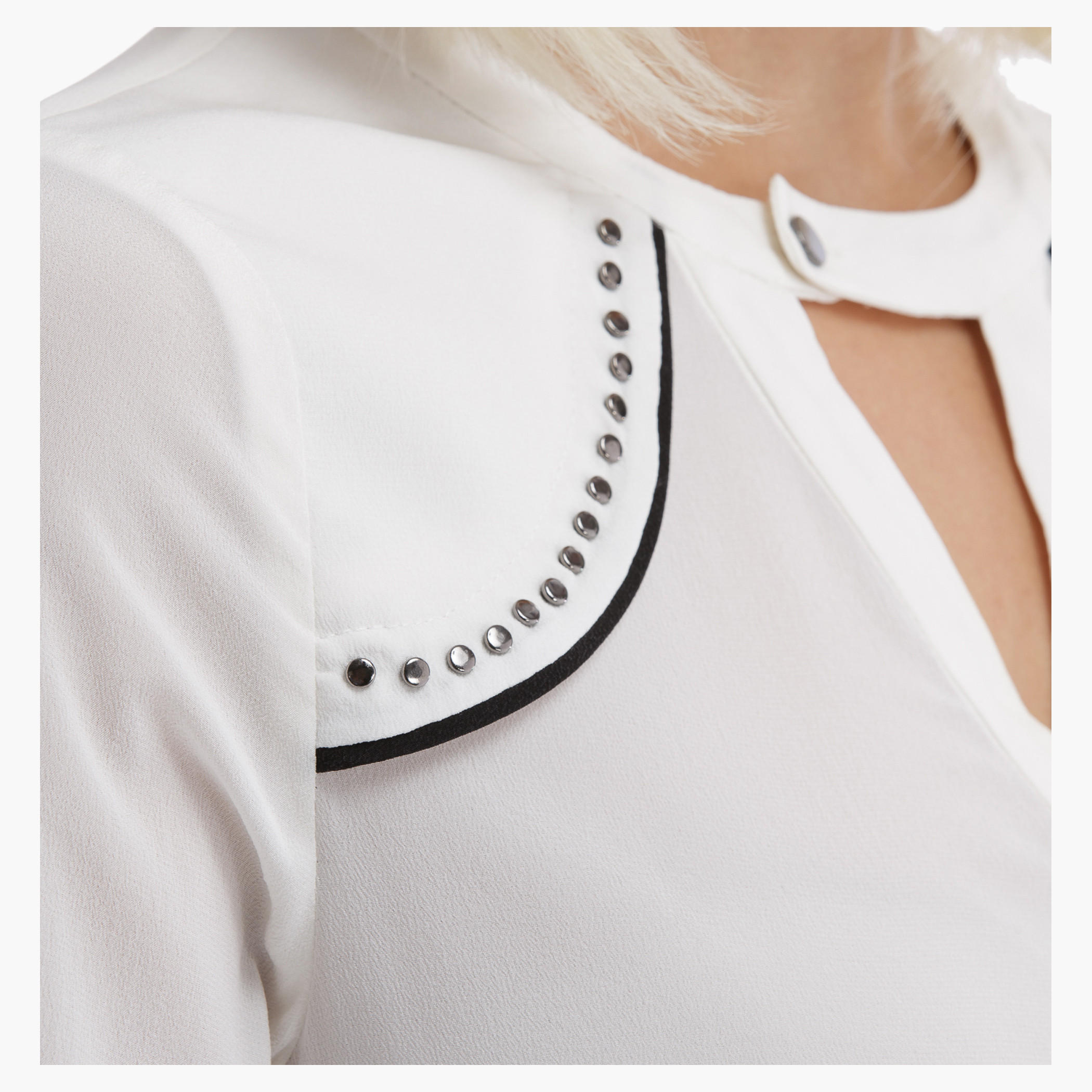 BLACK by Splash Long Sleeves Top with Metal Studs-women-clothing-shirtsandblouses-blouses-image-4
