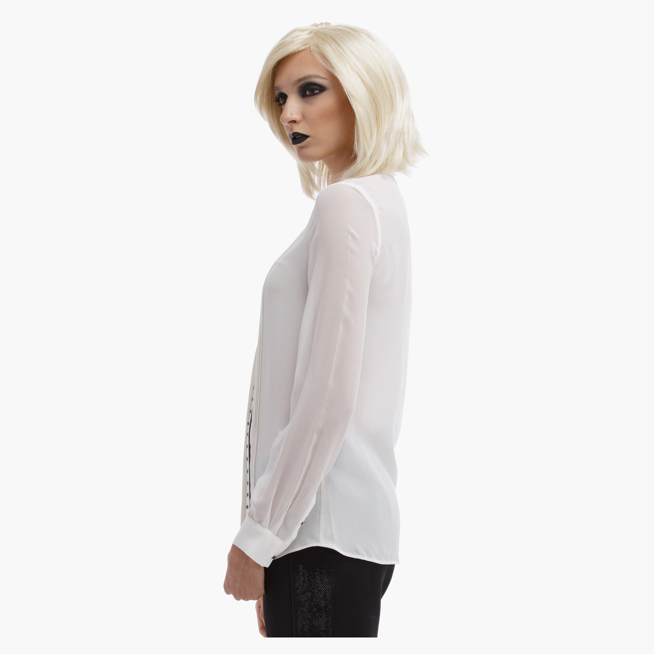 BLACK by Splash Long Sleeves Top with Metal Studs-women-clothing-shirtsandblouses-blouses-image-3