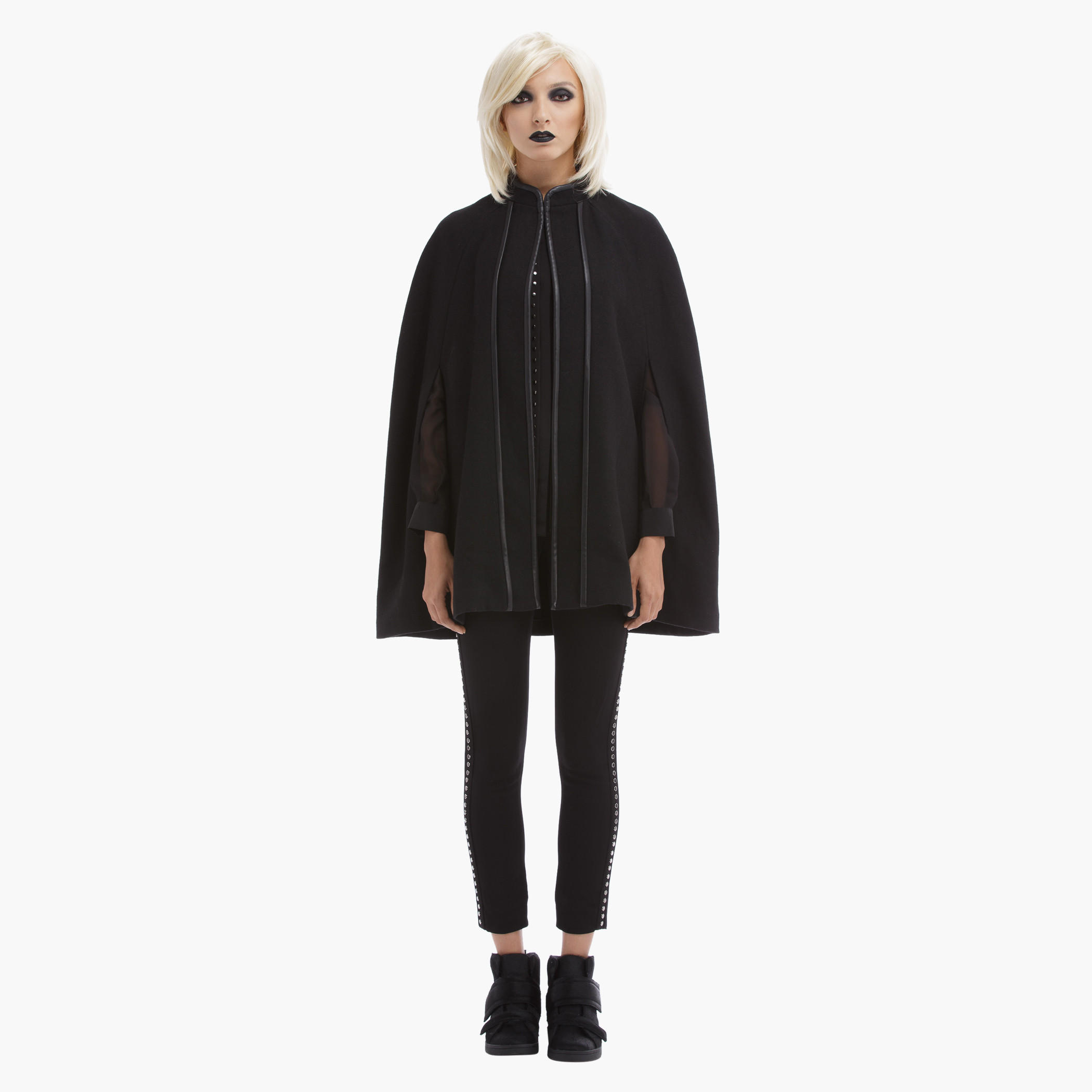 BLACK by Splash Cape Jacket with Piping-women-clothing-coatsandjackets-coats-image-6