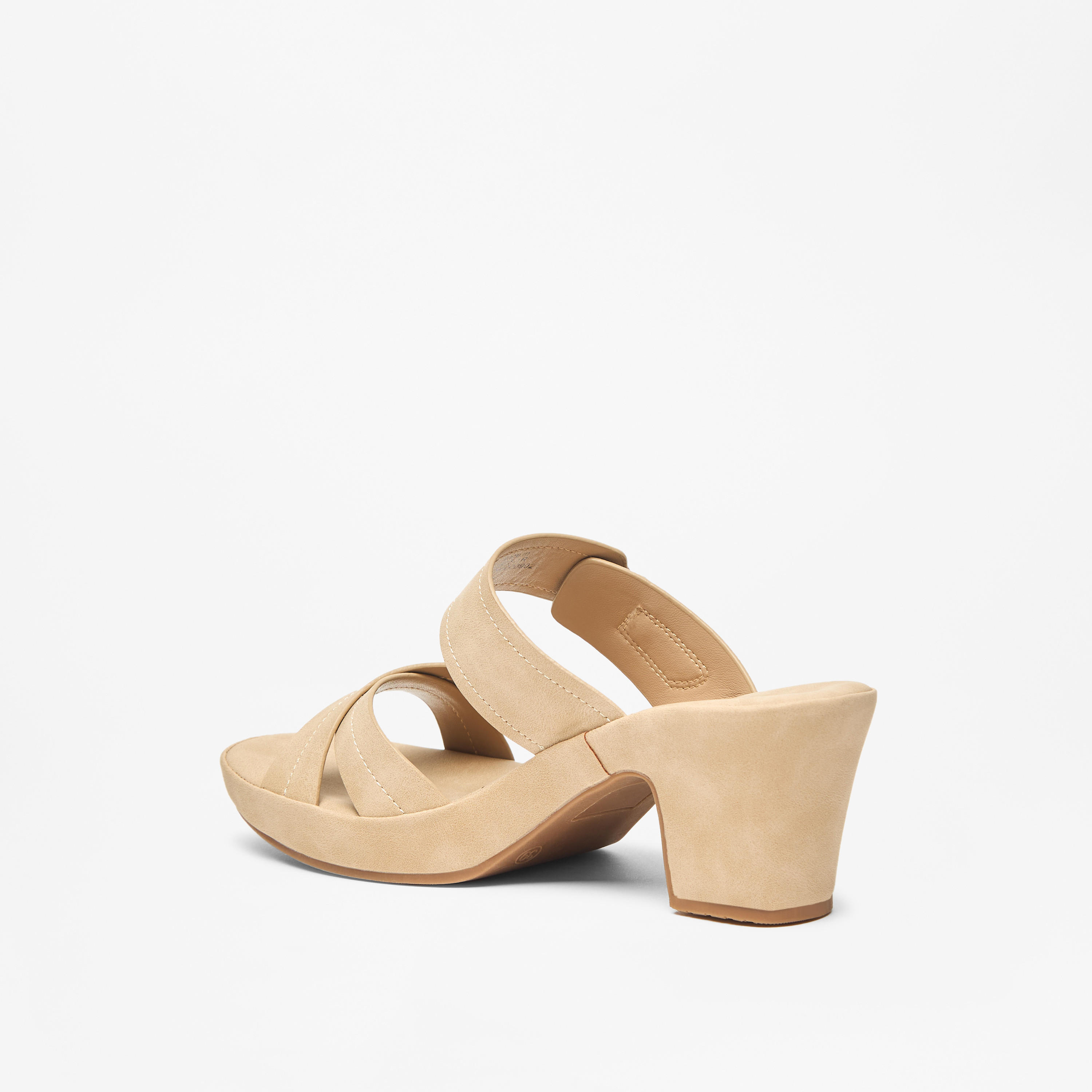 Le Confort Solid Slip-On Cross Strap Comfort Sandals-women-shoes-sandals-heeled-image-2