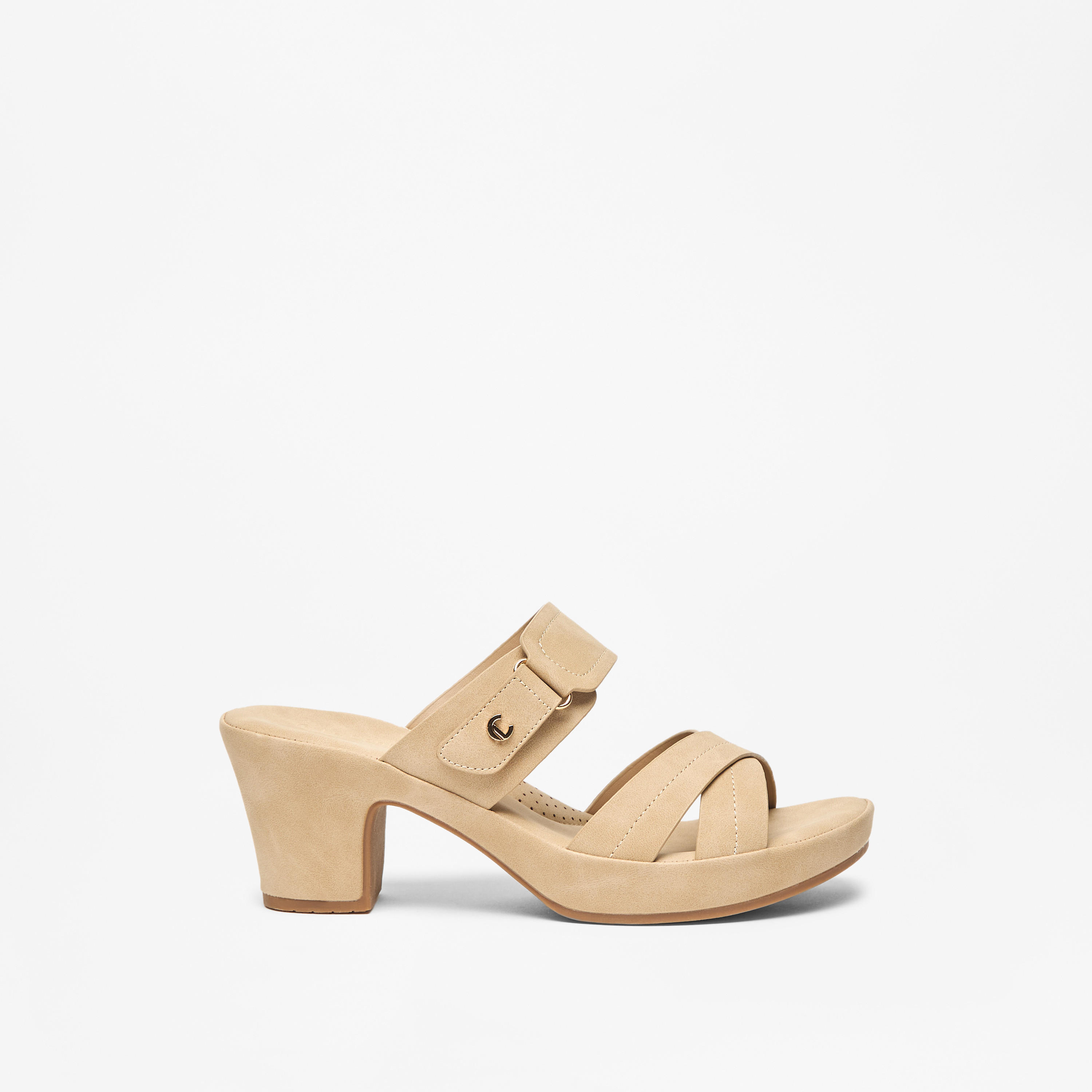 Le Confort Solid Slip-On Cross Strap Comfort Sandals-women-shoes-sandals-heeled-image-3