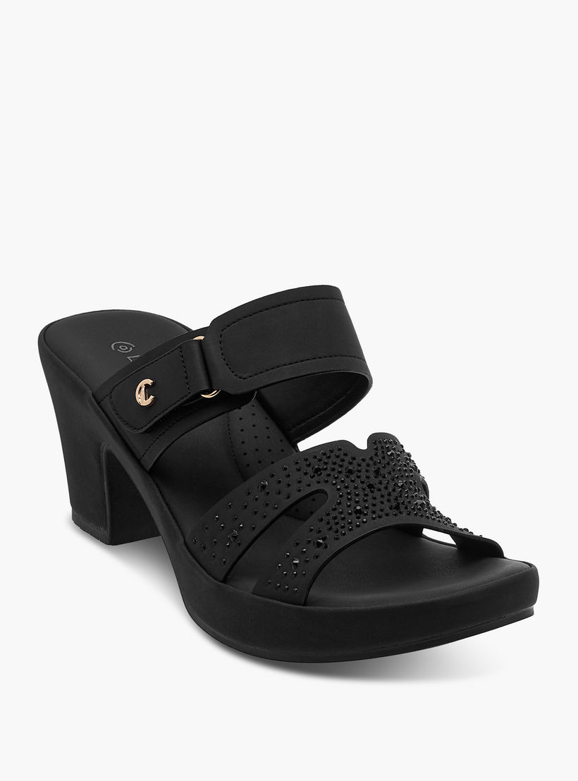 صندل مريح سهل الارتداء مزين بكعب سميك من لو كونفورت-women-shoes-sandals-heeled-image-2