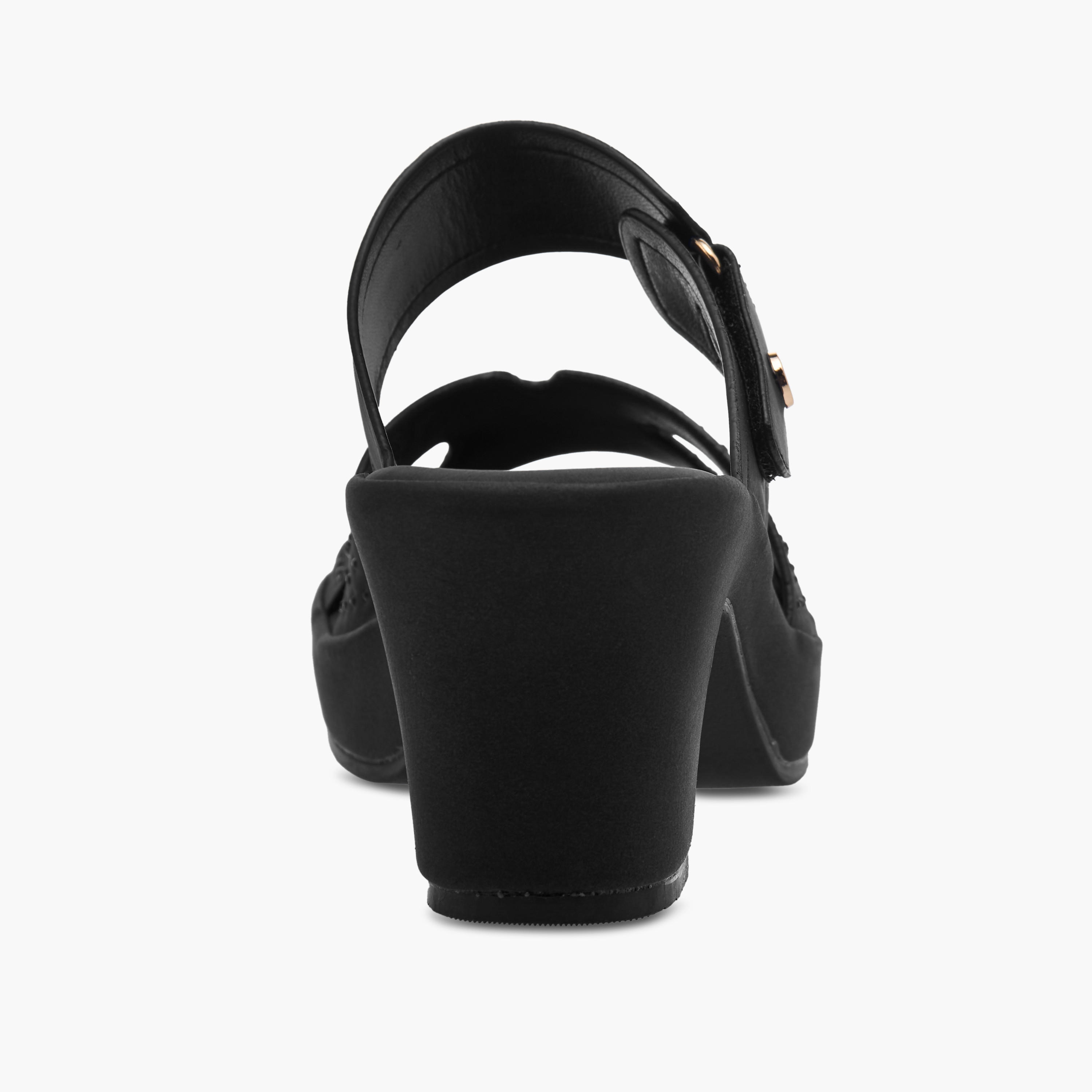 صندل مريح سهل الارتداء مزين بكعب سميك من لو كونفورت-women-shoes-sandals-heeled-image-5