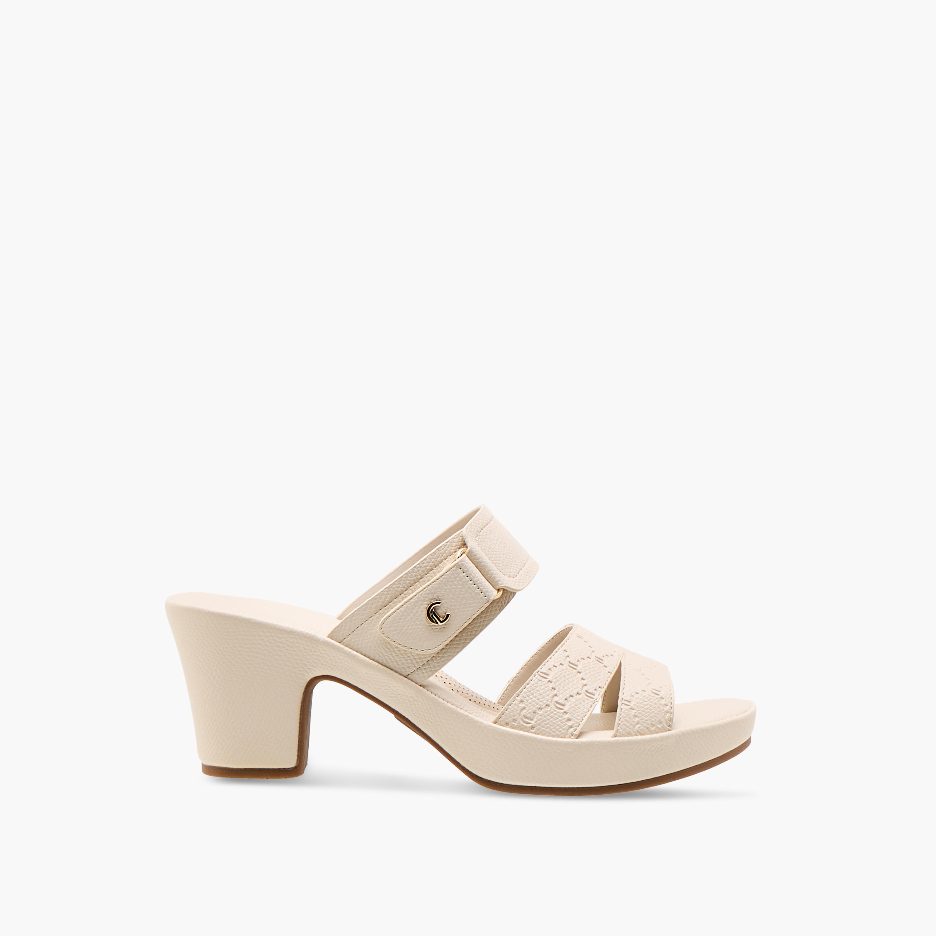 Le Confort Textured Slip-On Comfort Sandals with Block Heels-women-shoes-sandals-heeled-image-3