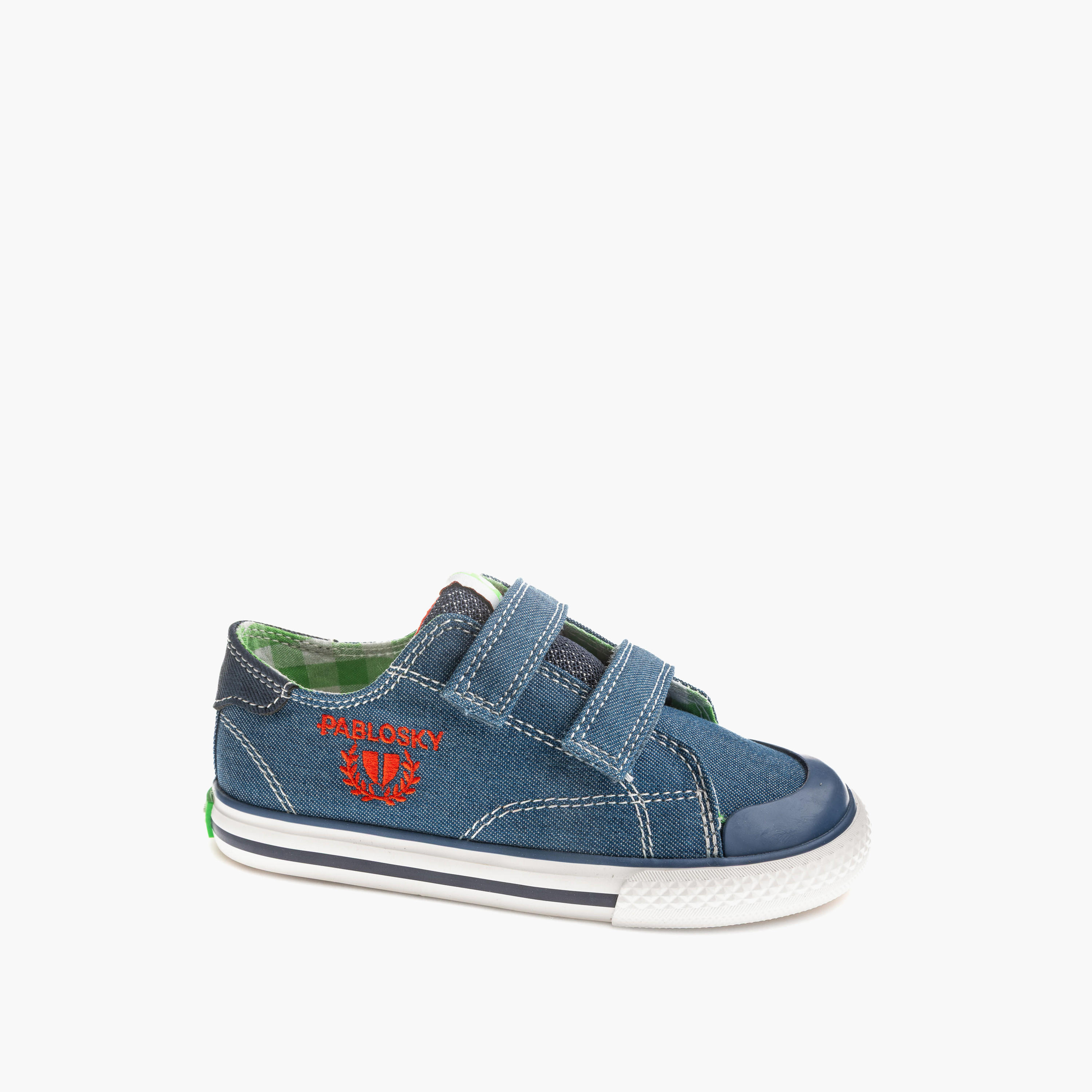 Pablosky Canvas Ankle Sneakers with Hook & Loop Closure-baby-boys-shoes-closedshoes-image-1