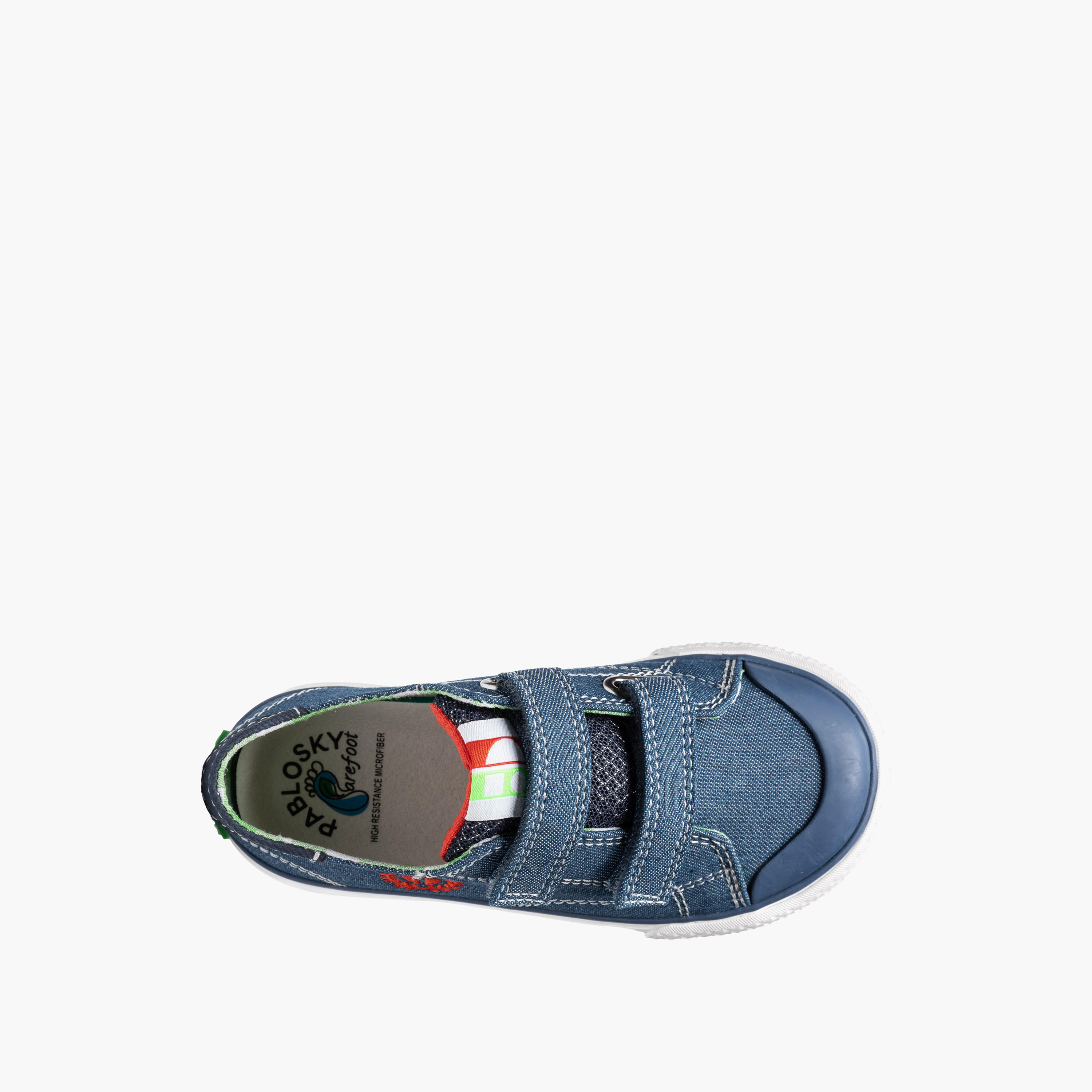 Pablosky Canvas Ankle Sneakers with Hook & Loop Closure-baby-boys-shoes-closedshoes-image-4