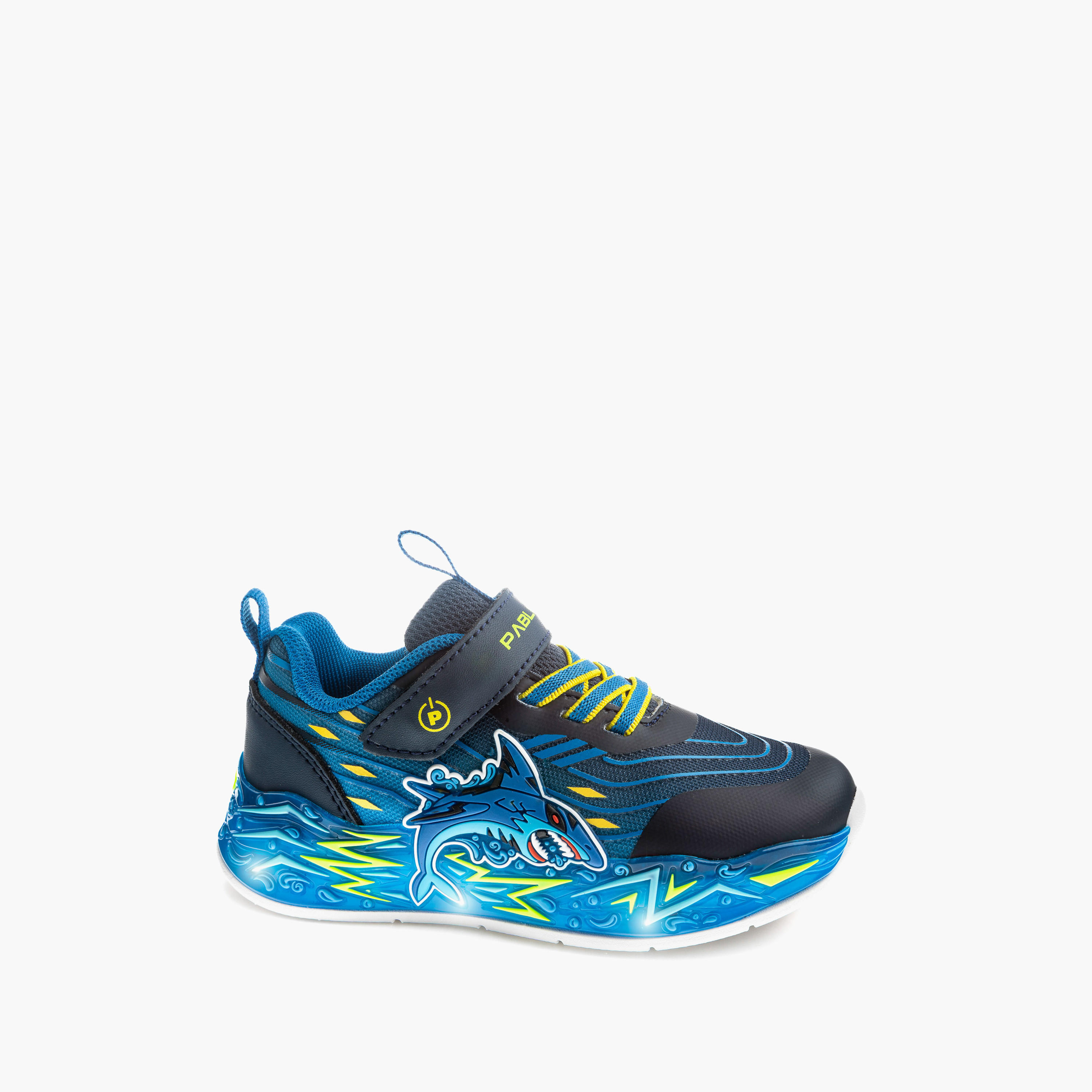 Pablosky Light-Up Sneakers with Hook & Loop Closure, Embossed Design-baby-boys-shoes-closedshoes-image-1