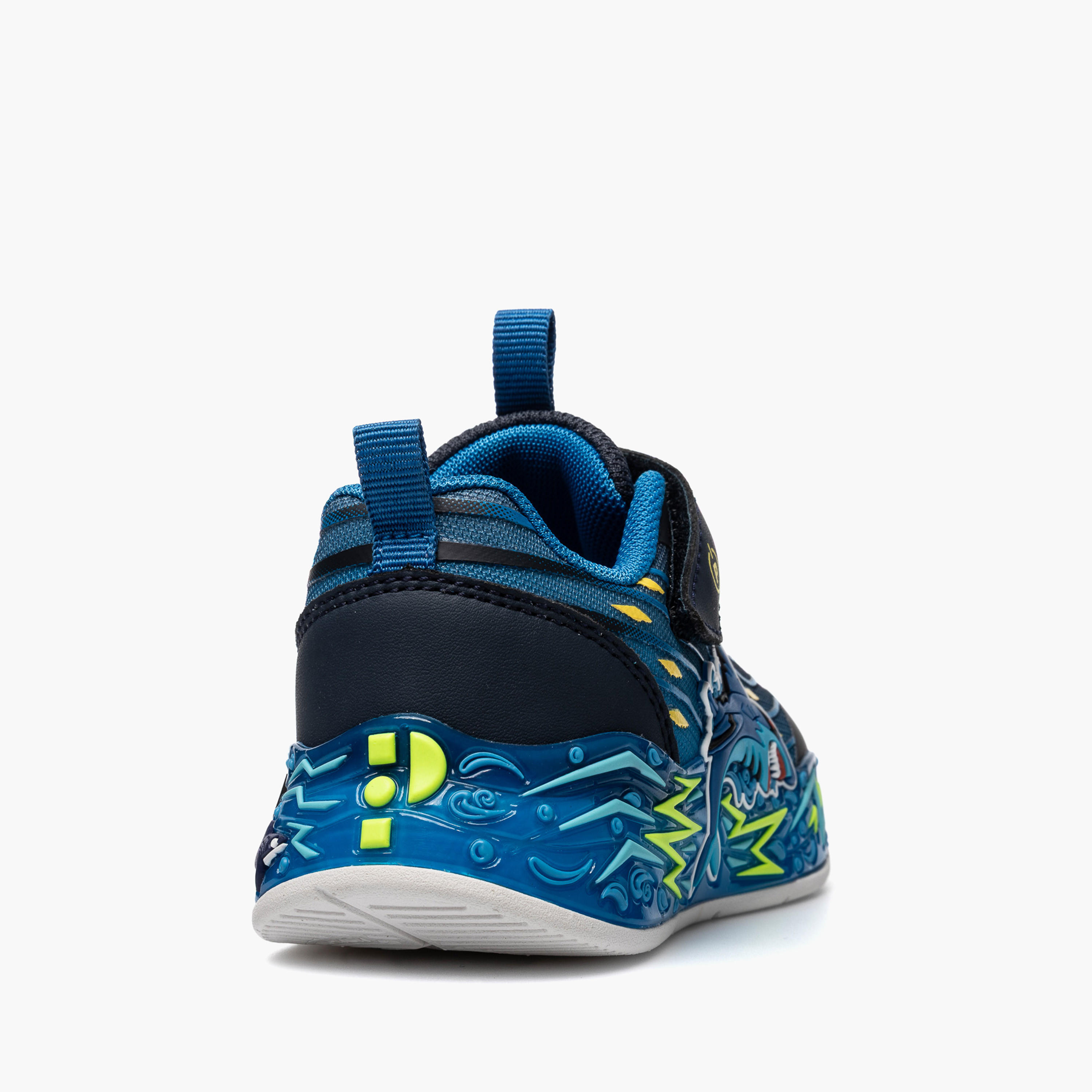 Pablosky Light-Up Sneakers with Hook & Loop Closure, Embossed Design-baby-boys-shoes-closedshoes-image-3