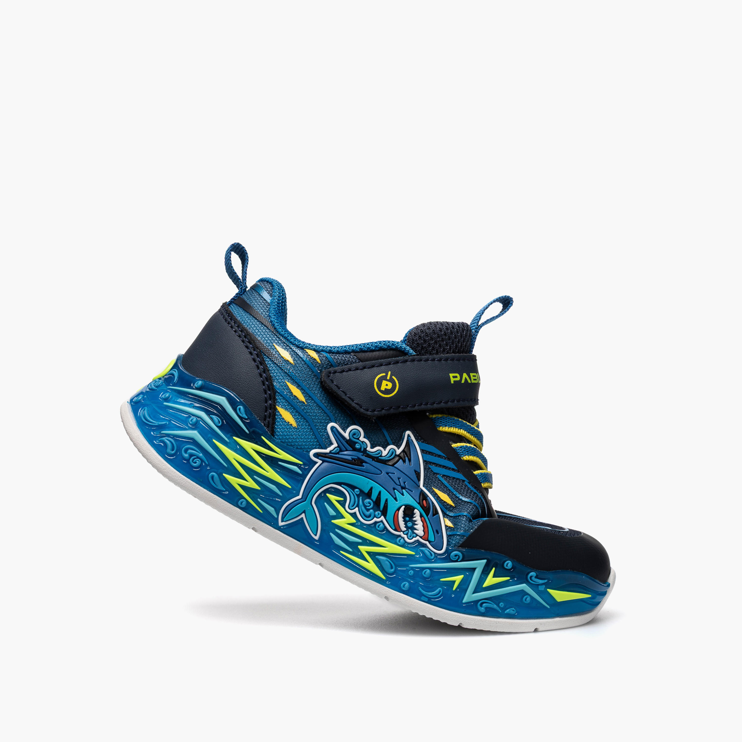 Pablosky Light-Up Sneakers with Hook & Loop Closure, Embossed Design-baby-boys-shoes-closedshoes-image-5