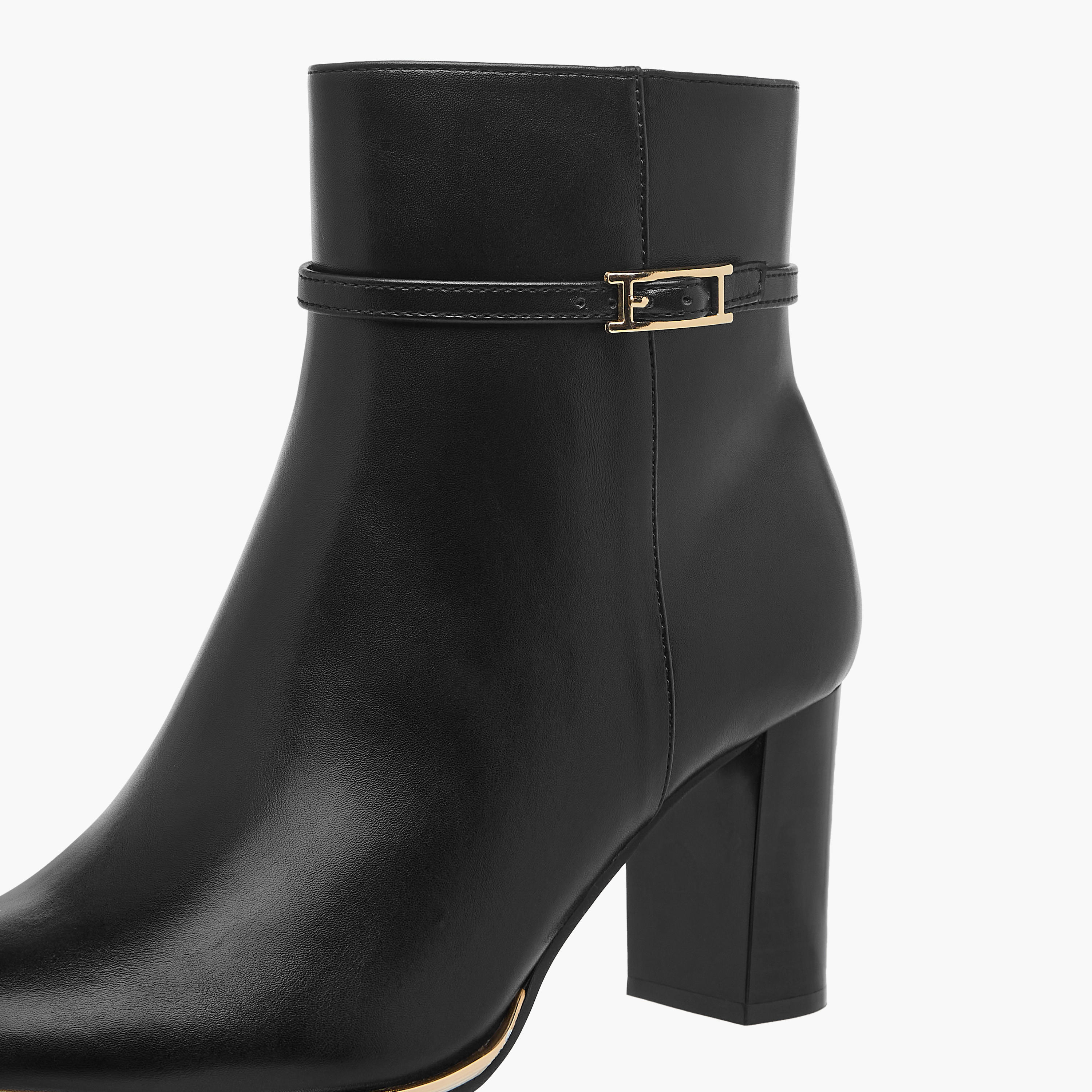 Celeste Women's Solid Ankle Boots with Zip Closure and Block Heels-women-shoes-boots-image-4
