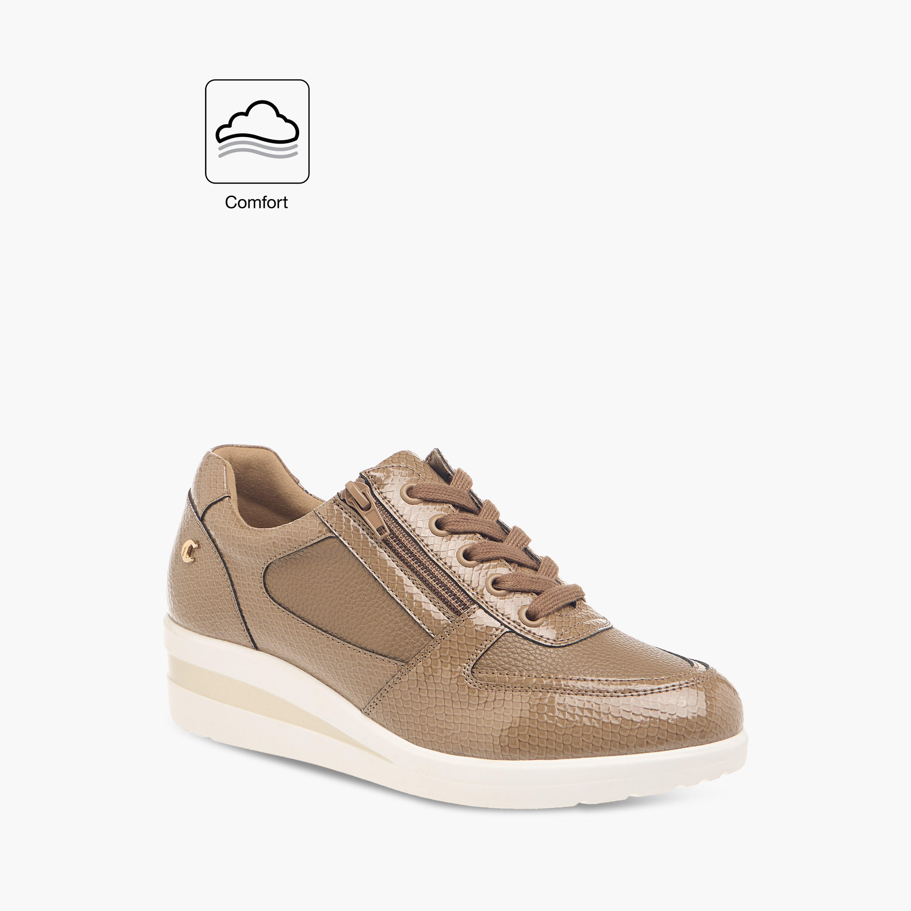 Le Confort Panelled Wedge Heeled Comfort Sneakers with Lace-Up Closure-women-shoes-sneakers-image-2