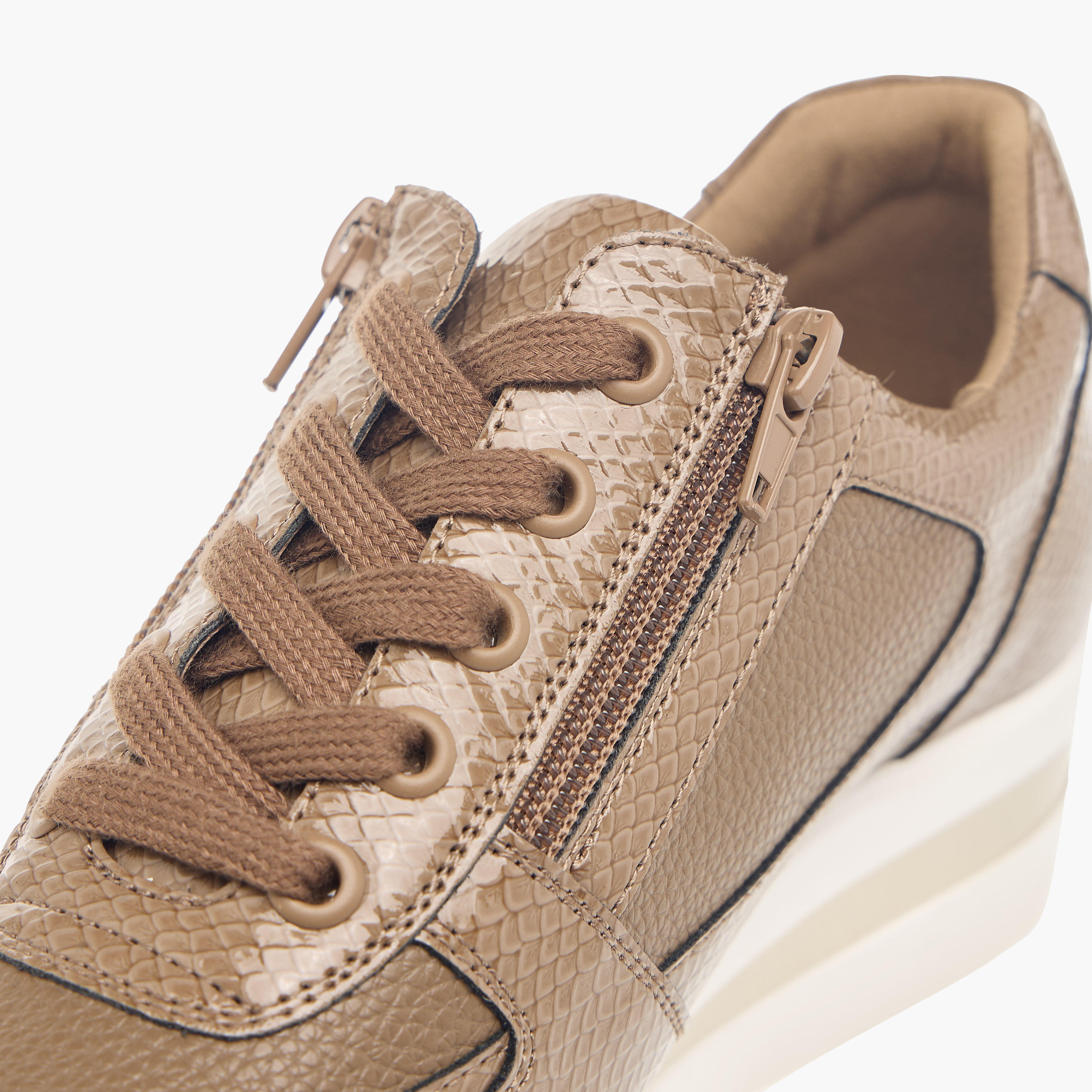 Le Confort Panelled Wedge Heeled Comfort Sneakers with Lace-Up Closure-women-shoes-sneakers-image-4
