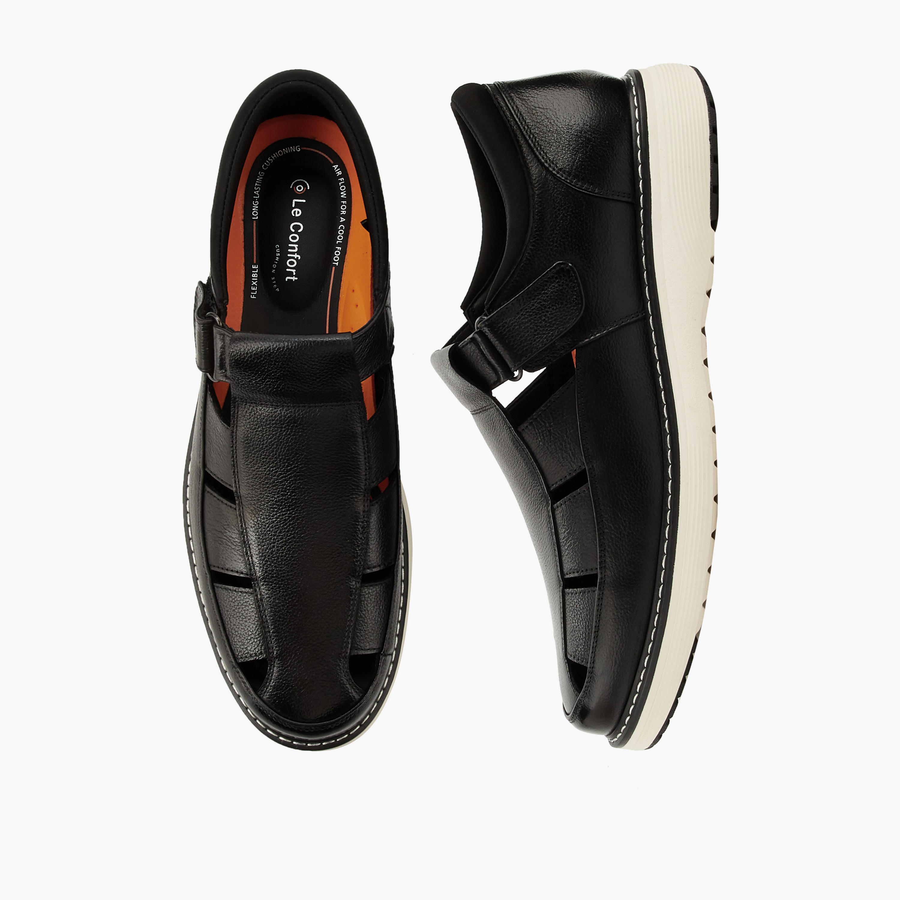 Le Confort Men Textured Fisherman Sandals-men-shoes-sandals-image-1