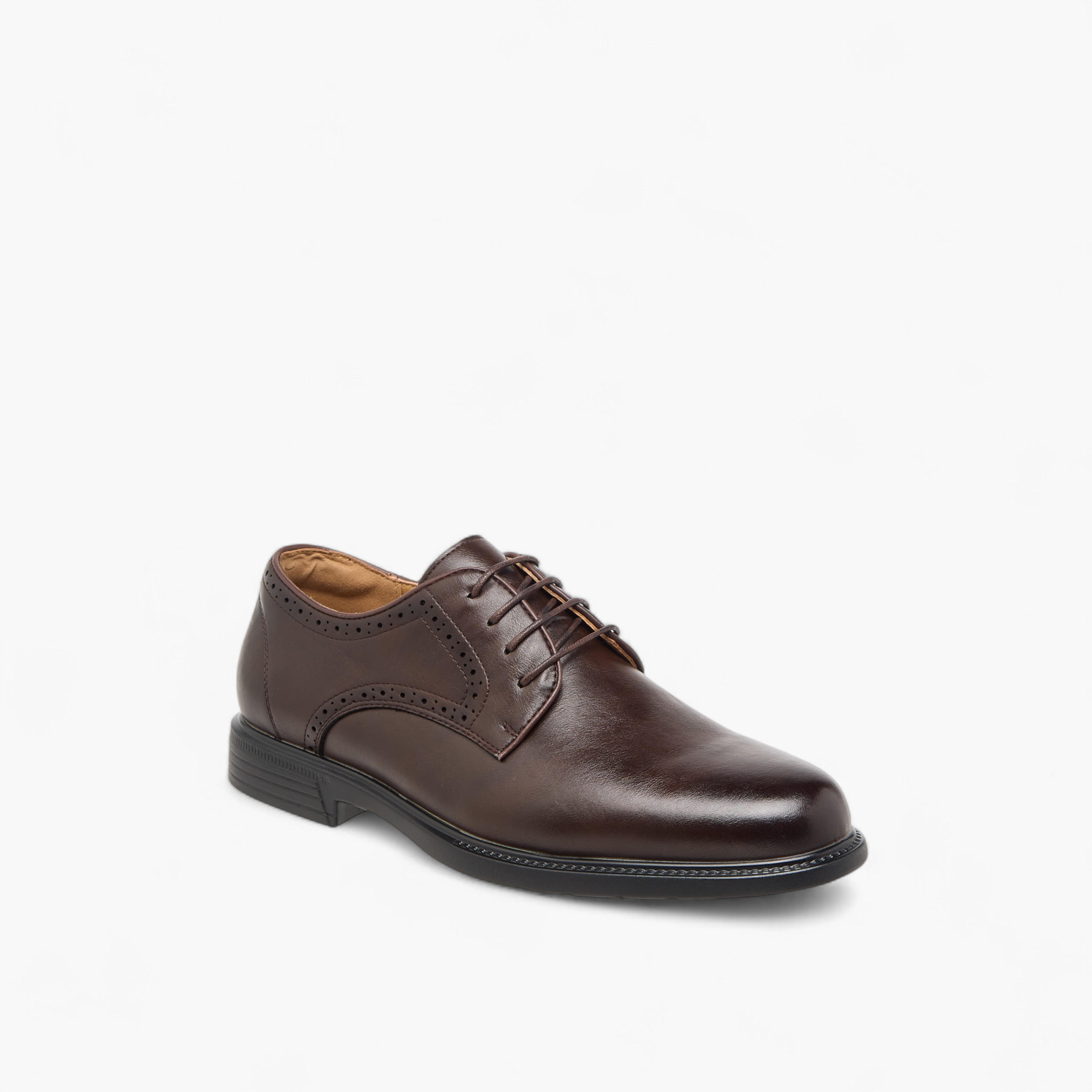 Duchini Men's Textured Derby Shoes with Lace-Up Closure-men-shoes-formalshoes-image-2