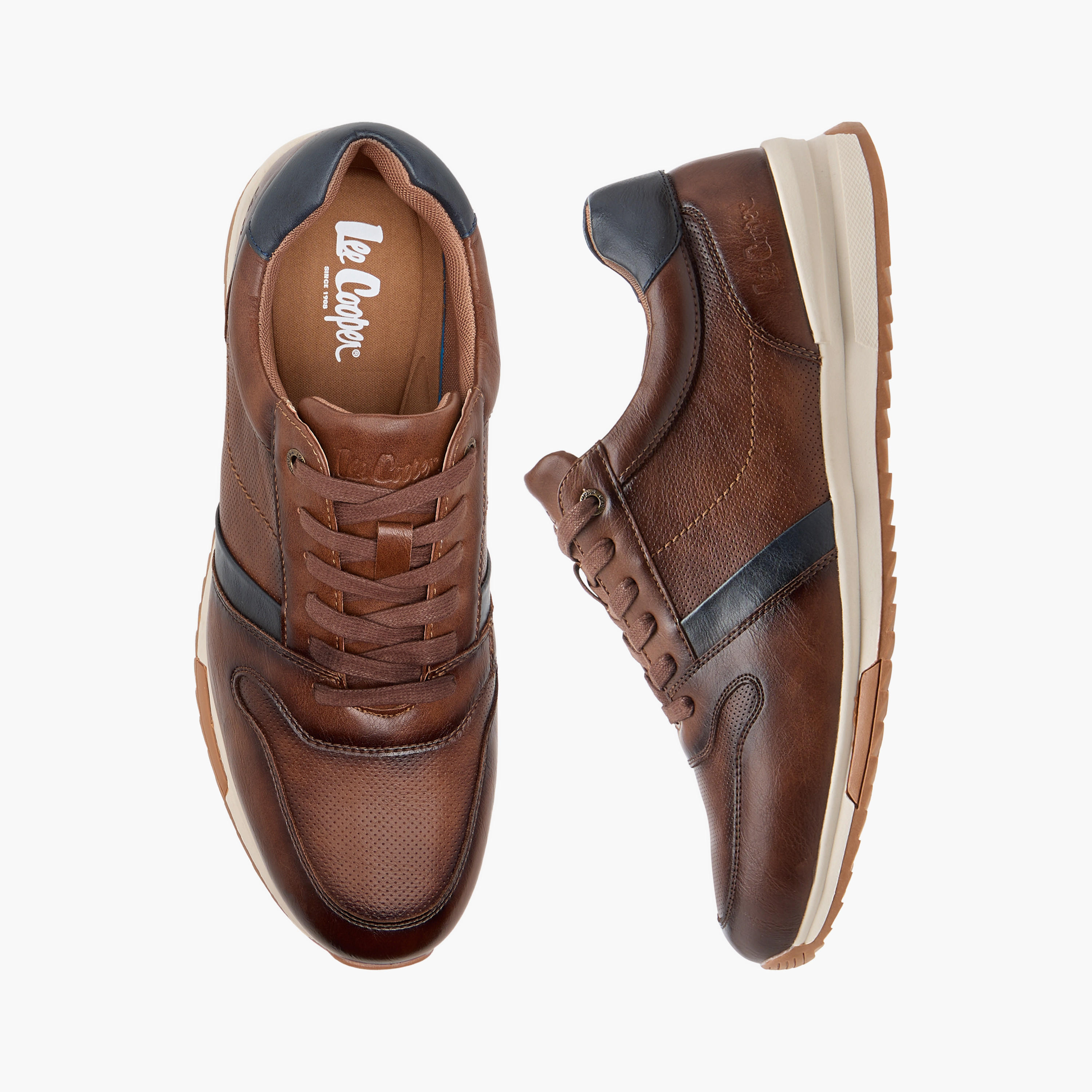 Lee Cooper Men's Panelled Lace-Up Sneakers-men-shoes-sneakers-image-1