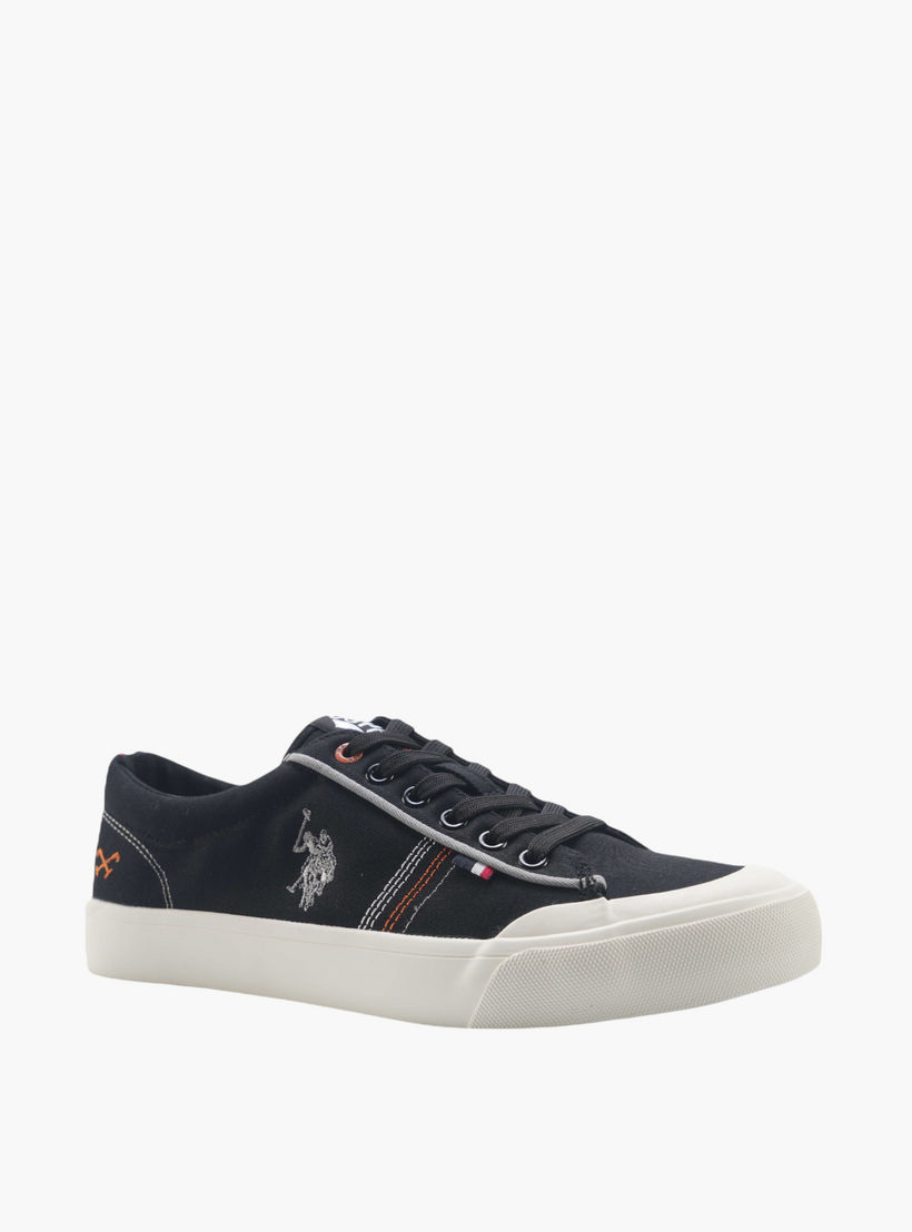 U.S. Polo Assn Logo Print Lace-Up Canvas Sneakers-men-shoes-sneakers-image-2