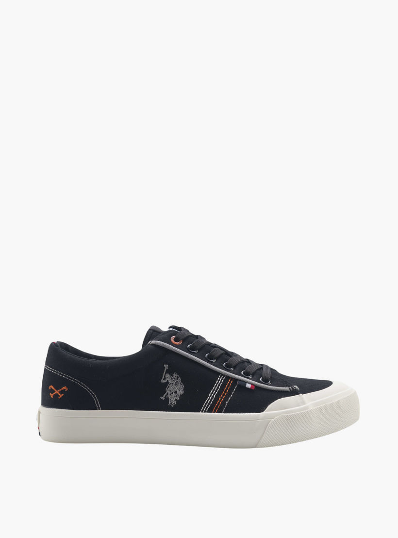 U.S. Polo Assn Logo Print Lace-Up Canvas Sneakers-men-shoes-sneakers-image-3