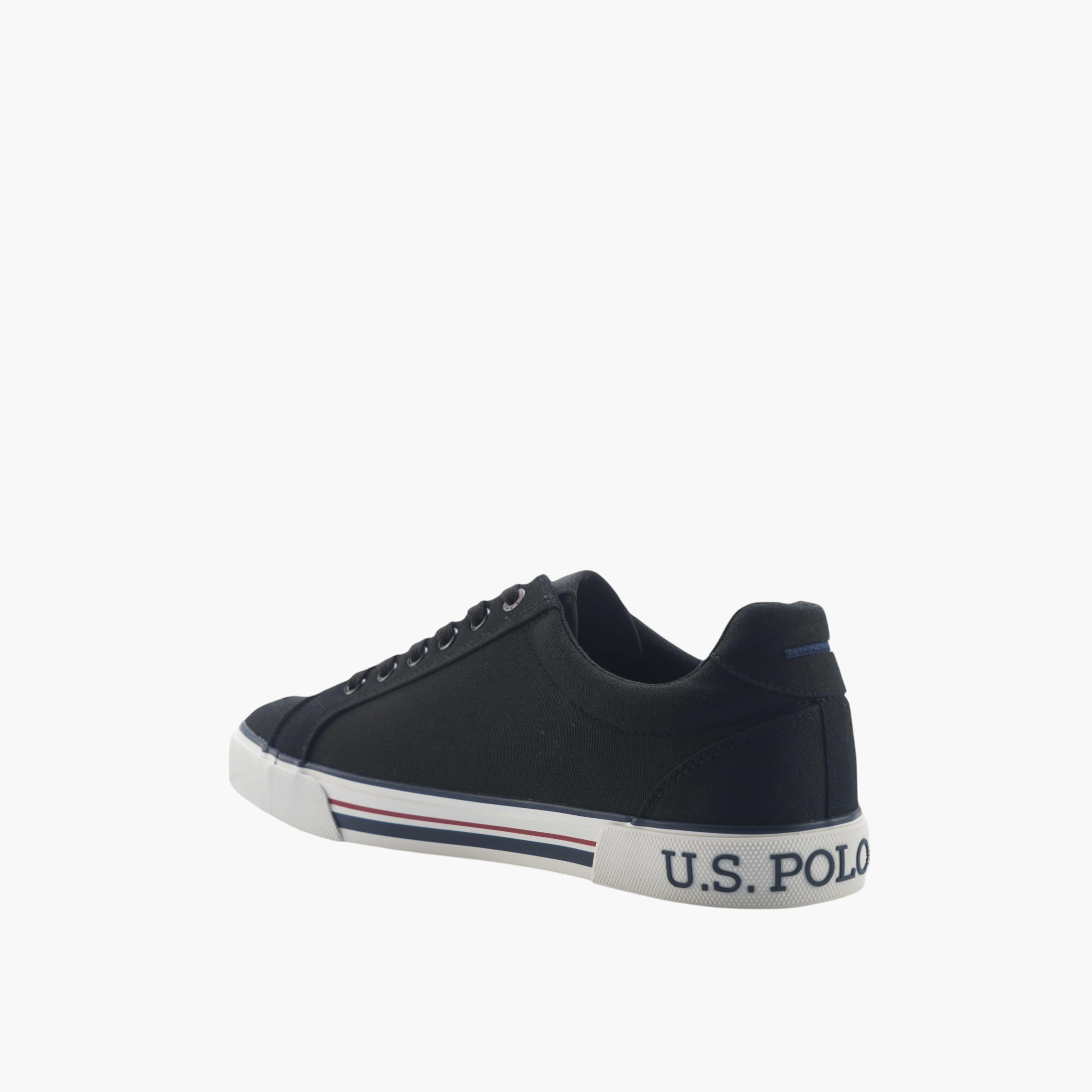 حذاء سنيكرز كانفاس برباط إغلاق وطبعات شعار من يو إس بولو أسن-men-shoes-sneakers-image-3