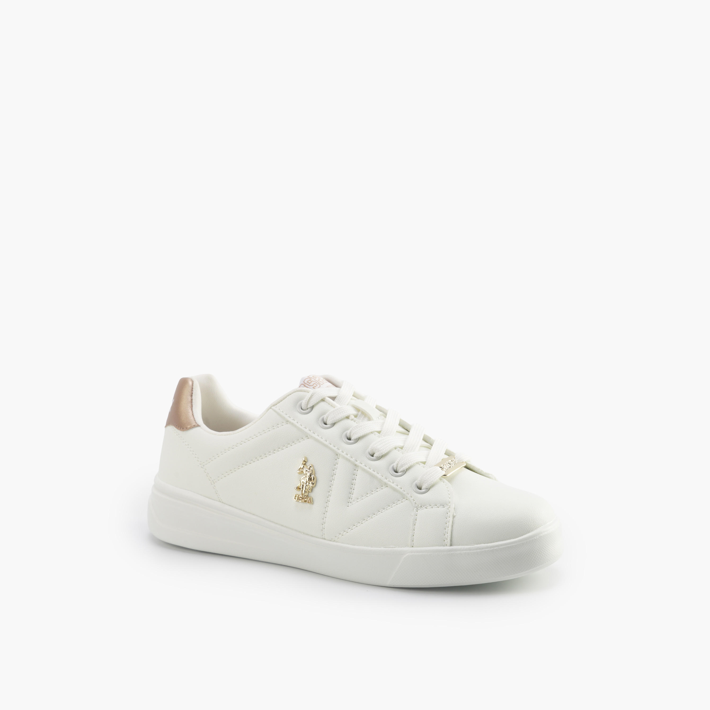 U.S. Polo Assn Women Logo Accent Lace-Up Sneakers-women-shoes-sneakers-image-1