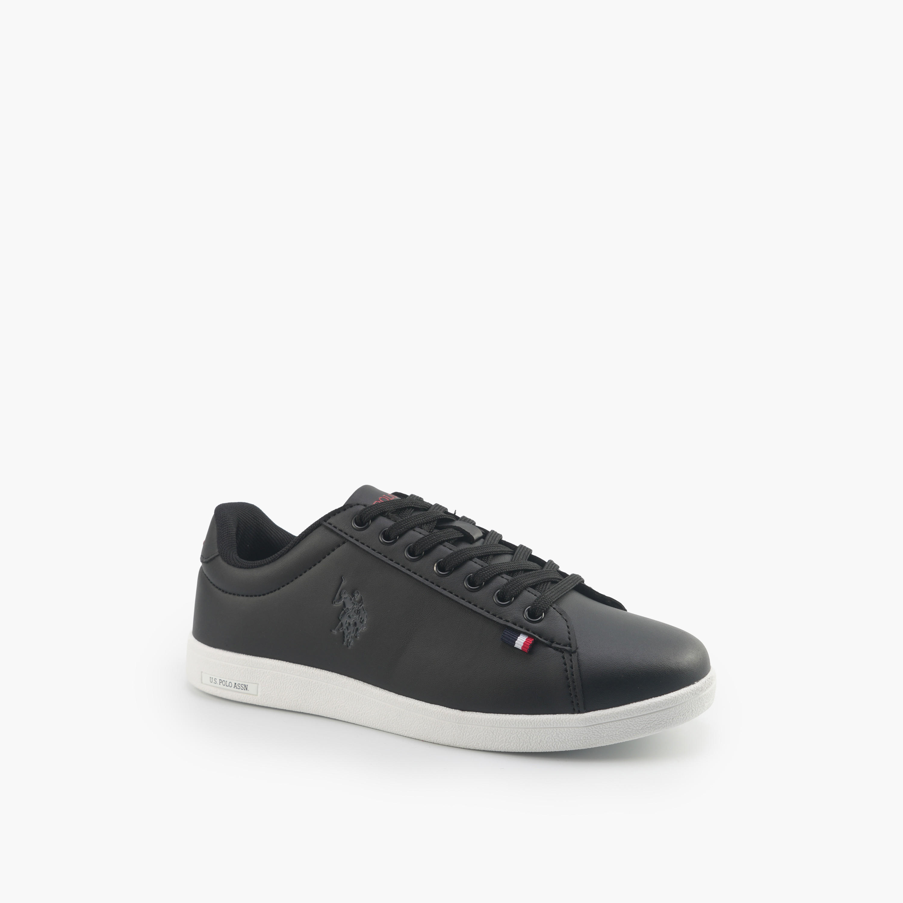 U.S. Polo Assn Women Logo Embossed Lace-Up Sneakers-women-shoes-sneakers-image-1