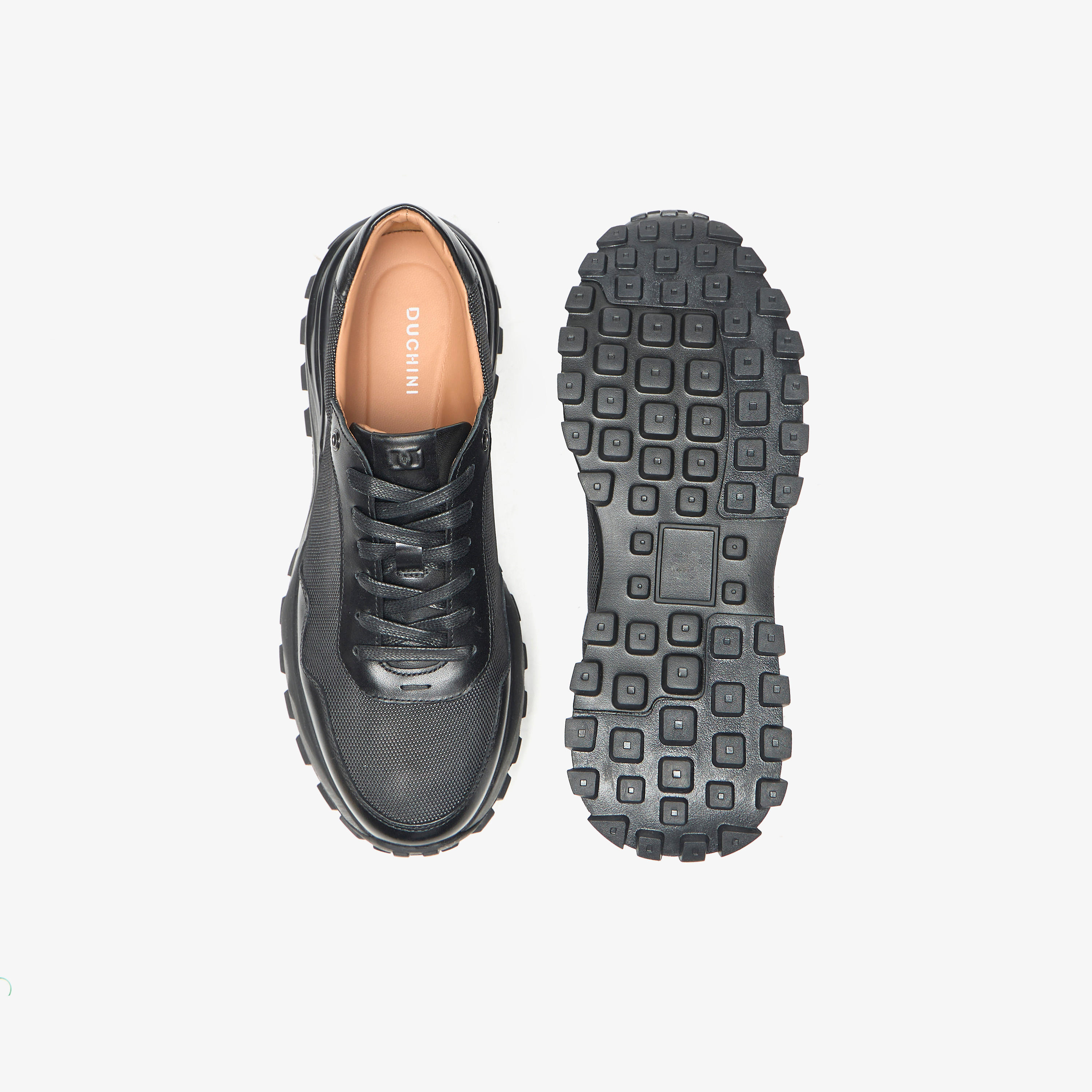 Duchini Men's Textured Lace-Up Ankle Sneakers-men-shoes-sneakers-image-4