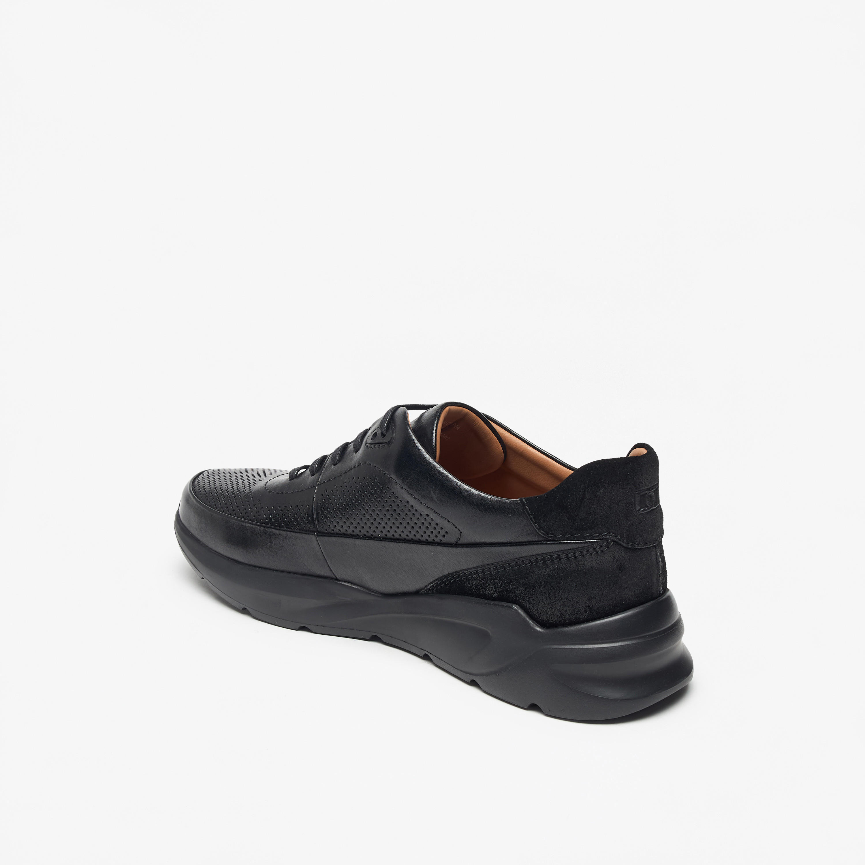 Duchini Men's Leather Textured Lace-Up Ankle Sneakers-men-shoes-sneakers-image-2