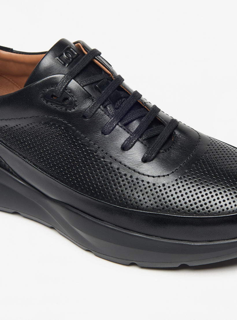 Duchini Men's Leather Textured Lace-Up Ankle Sneakers-men-shoes-sneakers-image-5
