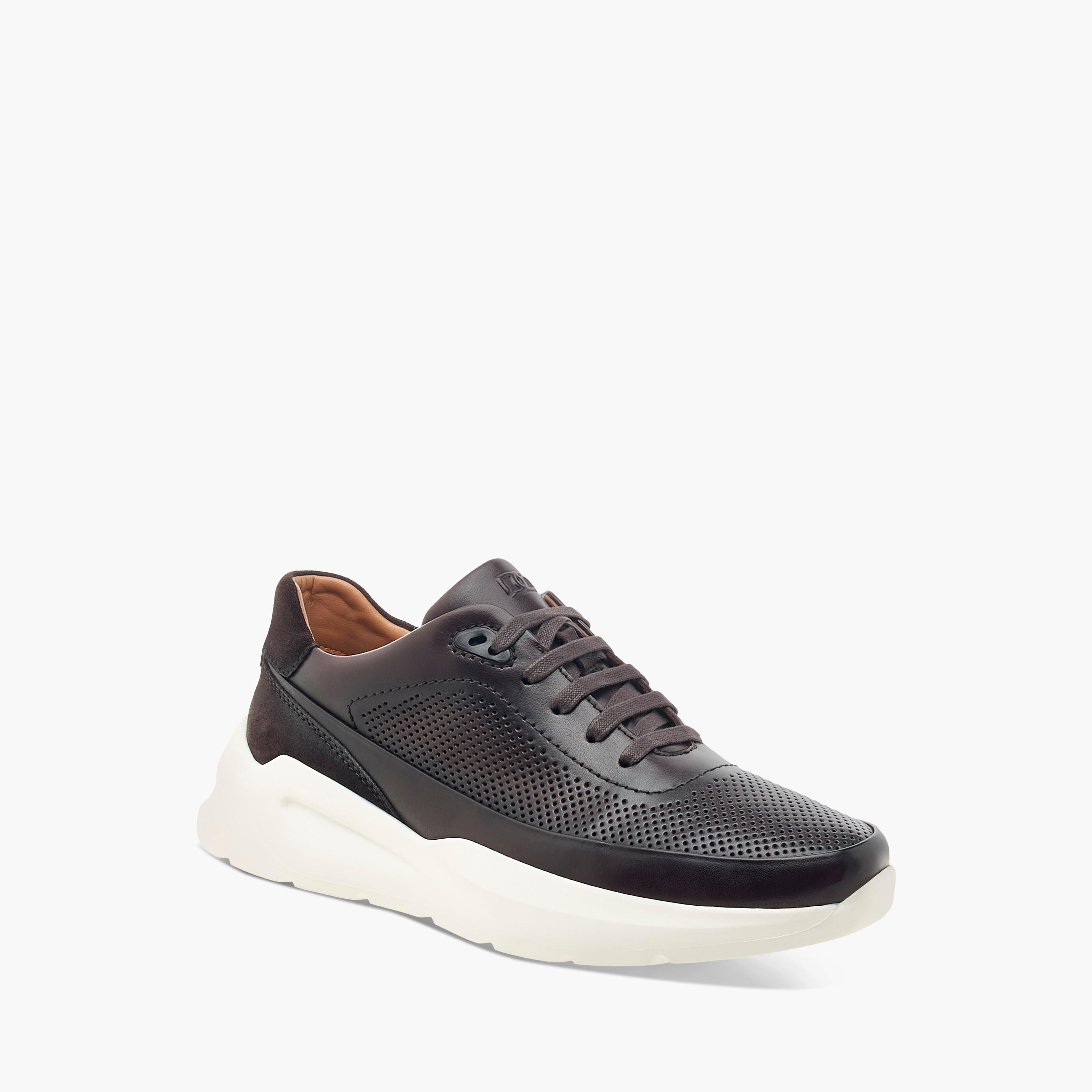 Duchini Men's Leather Textured Lace-Up Ankle Sneakers-men-shoes-sneakers-image-2