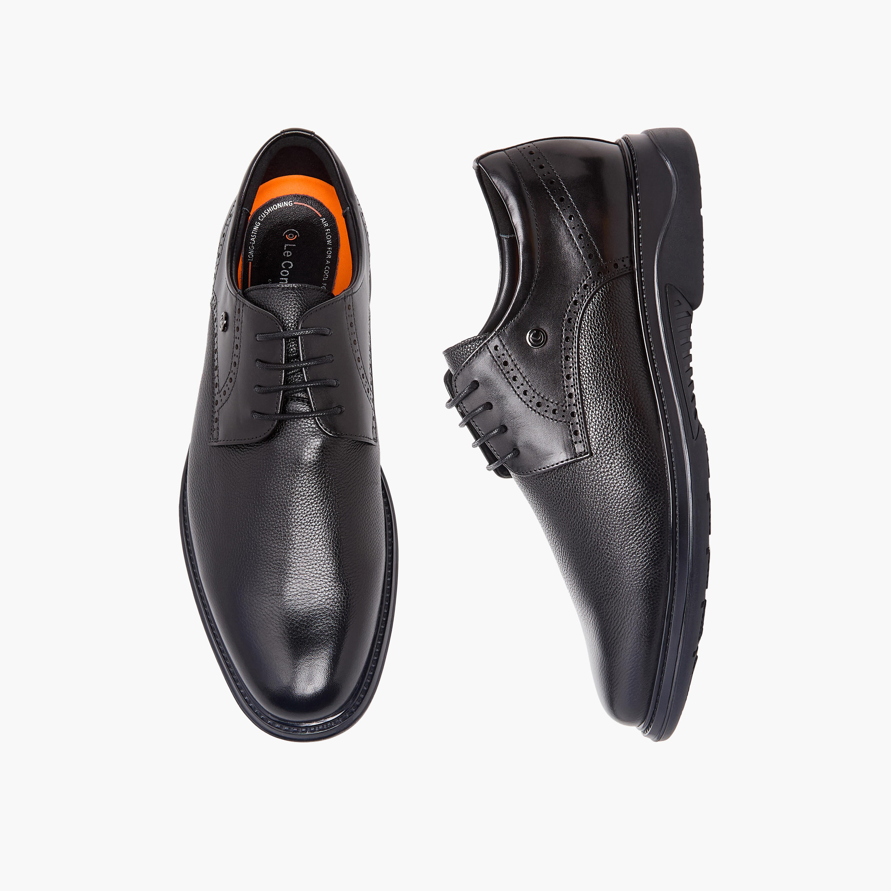 حذاء ديربي جلد برباط إغلاق للرجال من لو كونفورت-men-shoes-formalshoes-image-1