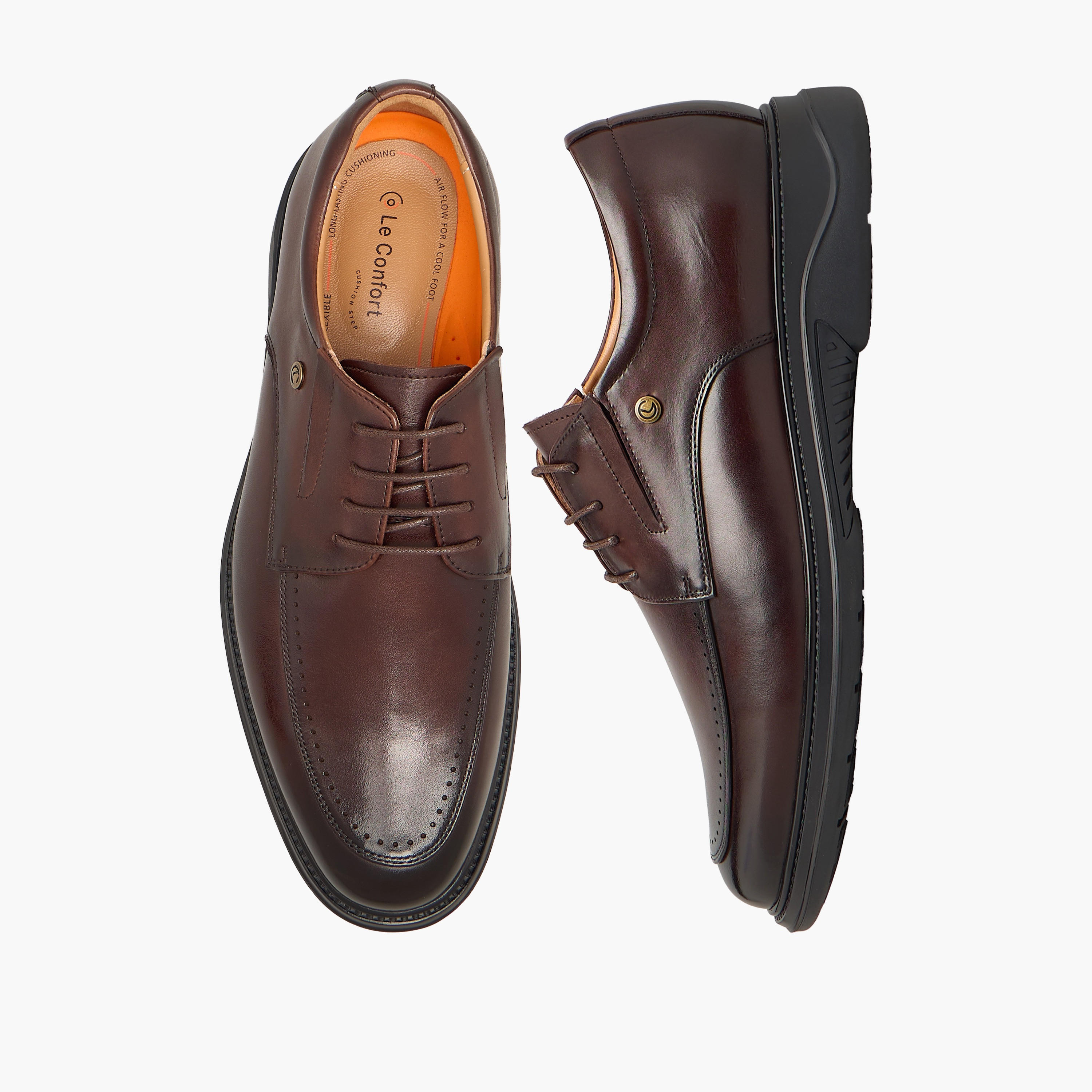 حذاء ديربي جلد برباط إغلاق للرجال من لو كونفورت-men-shoes-formalshoes-image-1