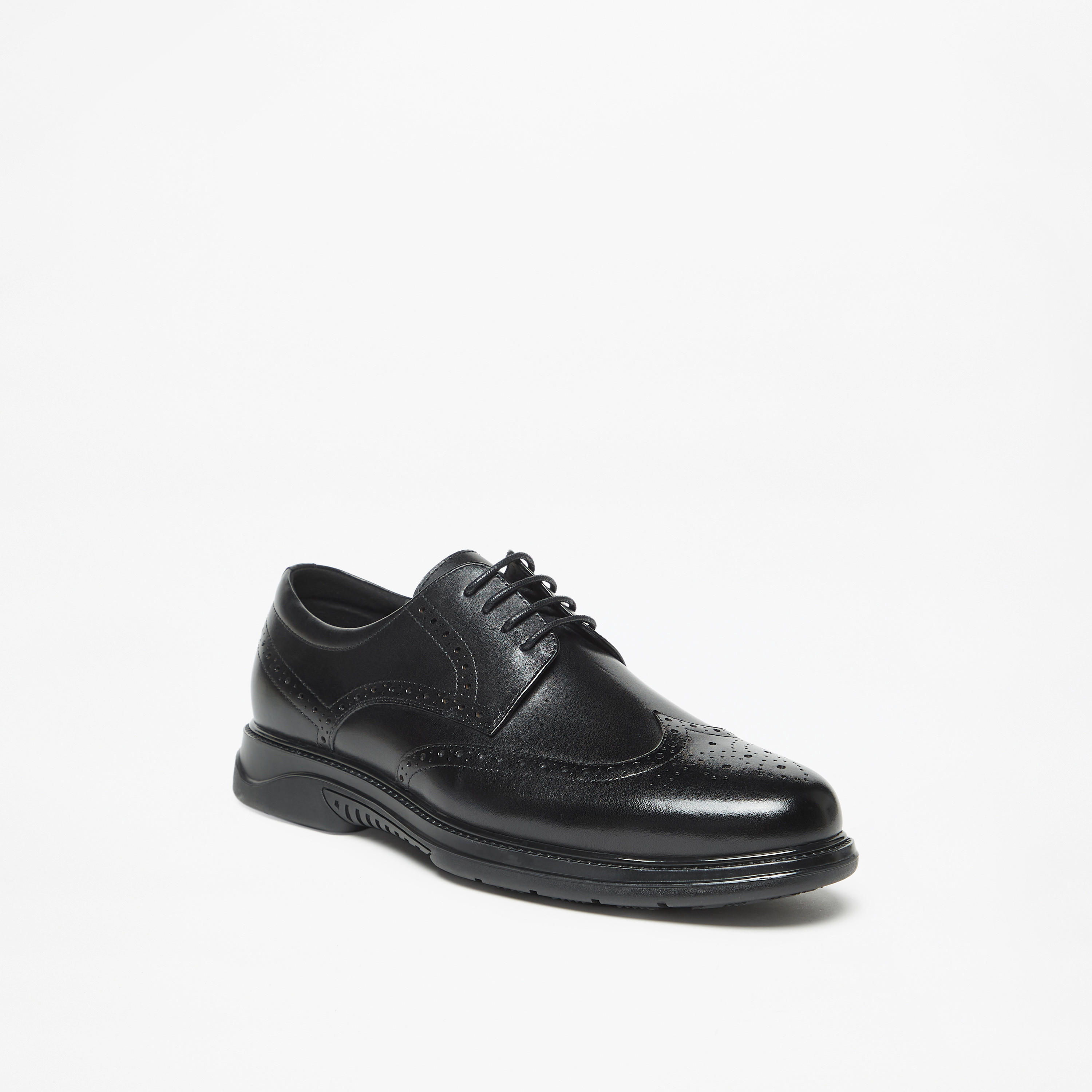 Le Confort Leather Perforated Derby Shoes with Lace-Up Closure-men-shoes-formalshoes-image-1