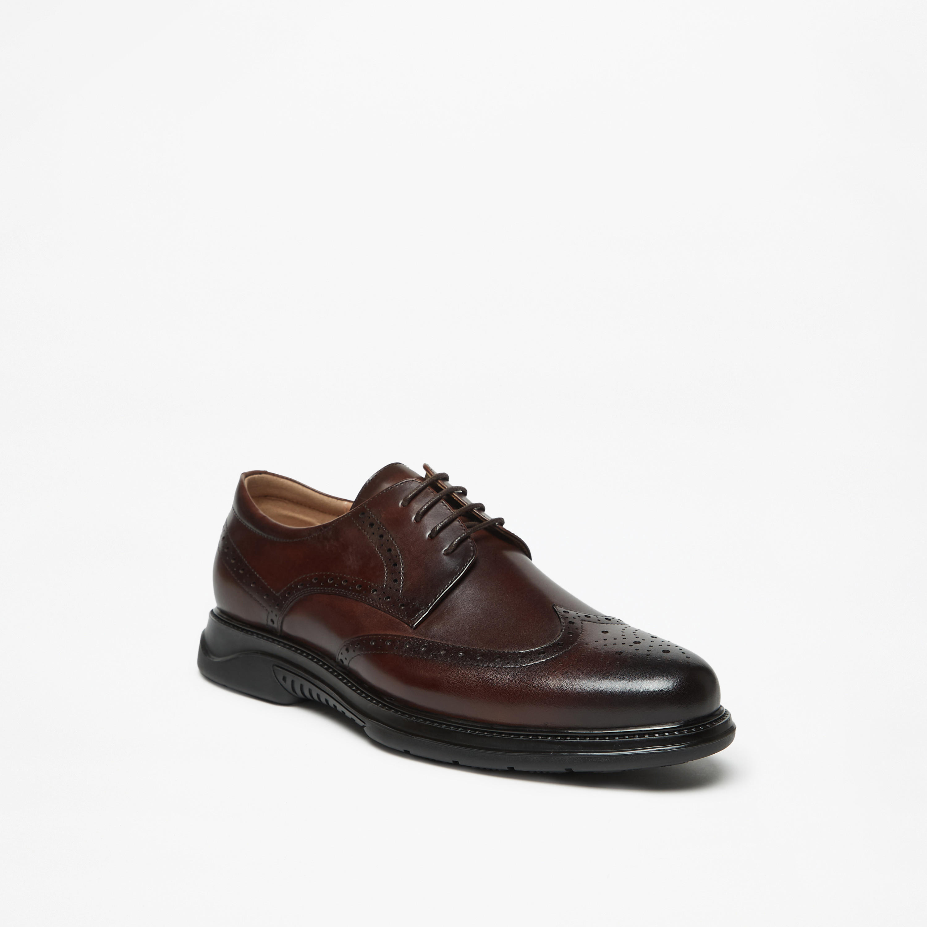 Le Confort Leather Perforated Derby Shoes with Lace-Up Closure-men-shoes-formalshoes-image-1
