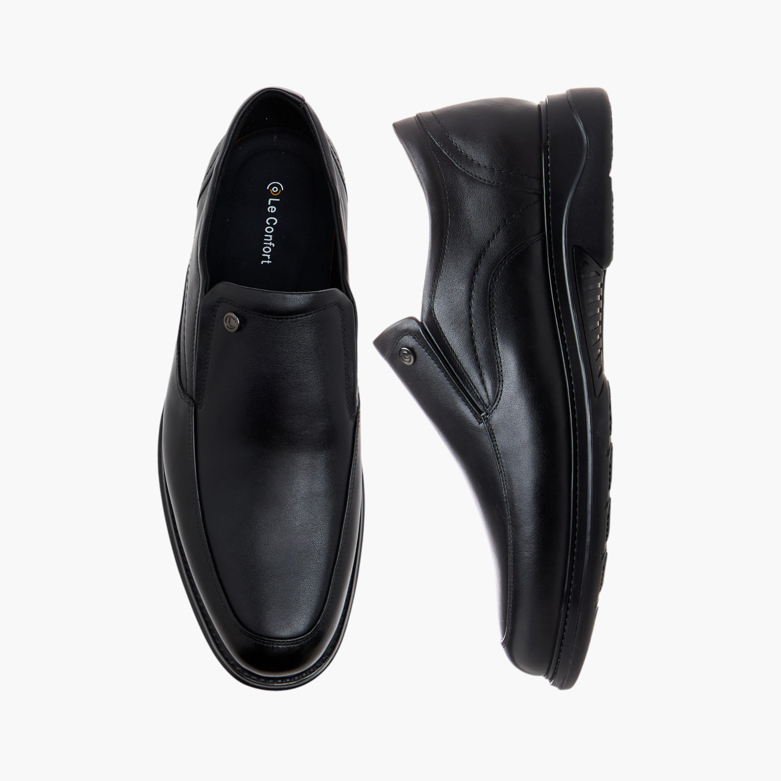 حذاء خفيف جلد سادة سهل الارتداء من لو كونفورت -men-shoes-loafersandmoccasins-image-1