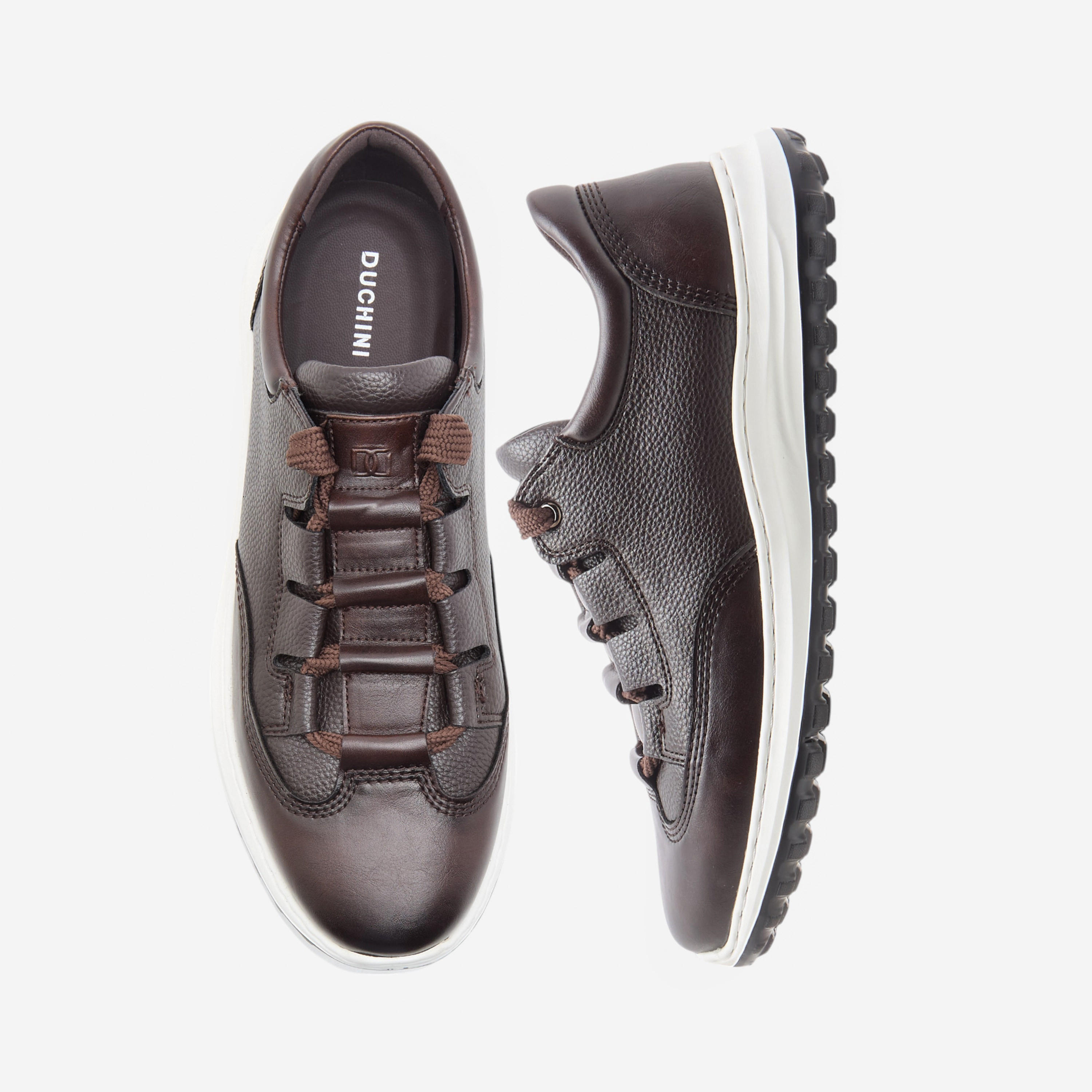 Duchini Men's Textured Sneakers with Lace-Up Closure-men-shoes-sneakers-image-1