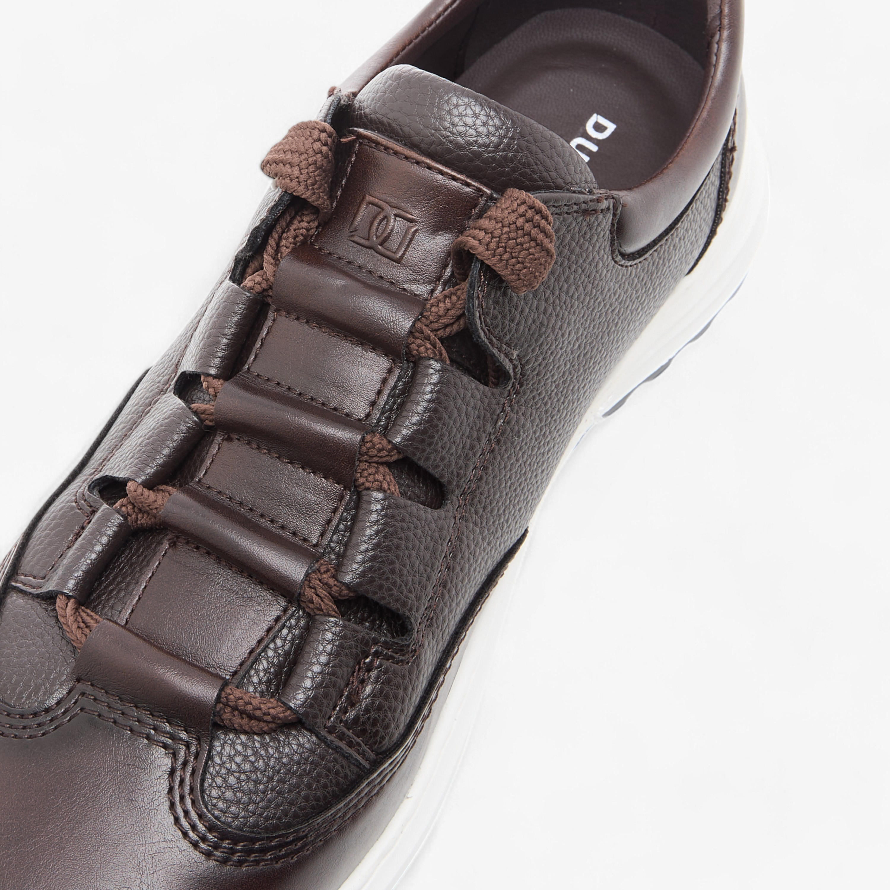 Duchini Men's Textured Sneakers with Lace-Up Closure-men-shoes-sneakers-image-4