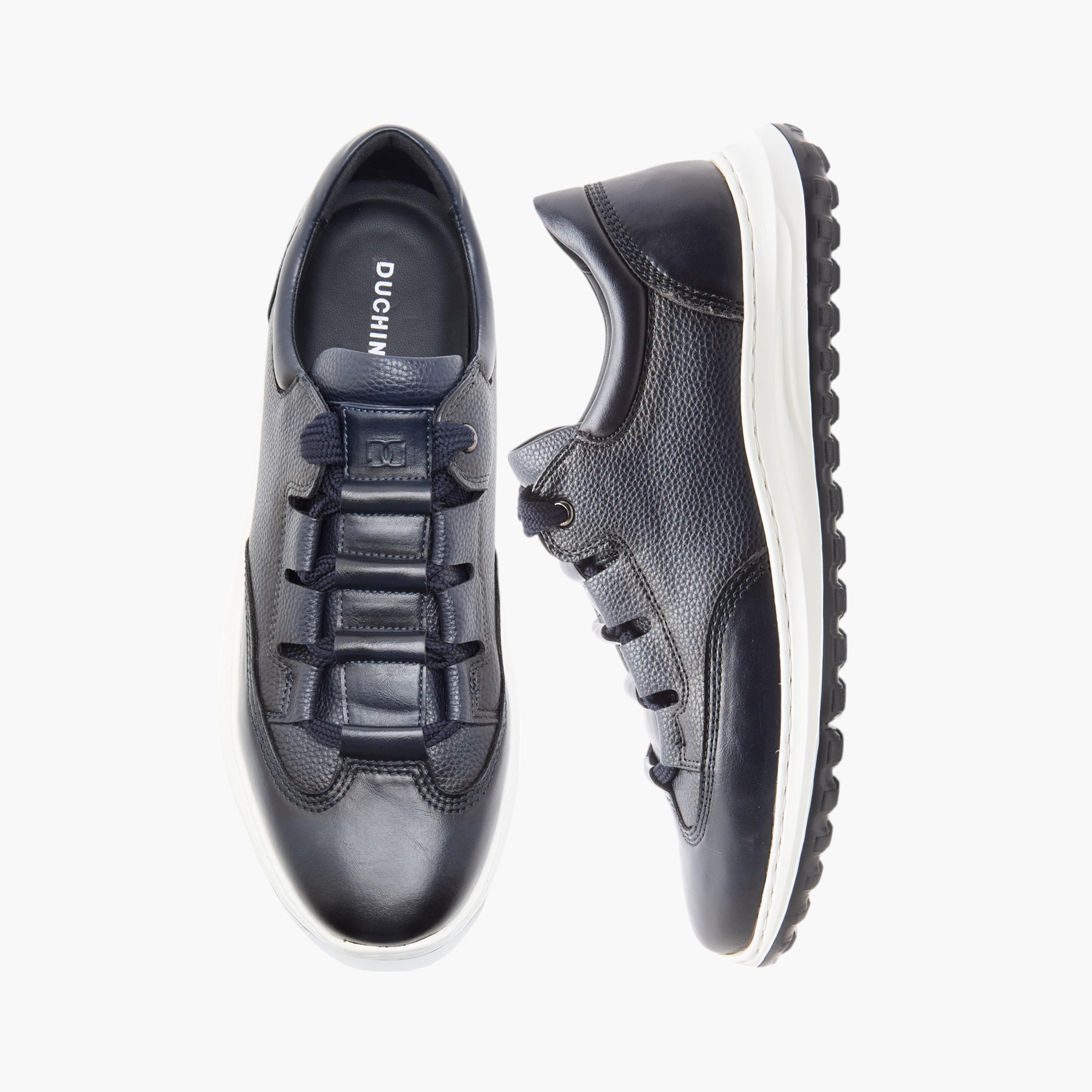 Duchini Men's Textured Sneakers with Lace-Up Closure-men-shoes-sneakers-image-1