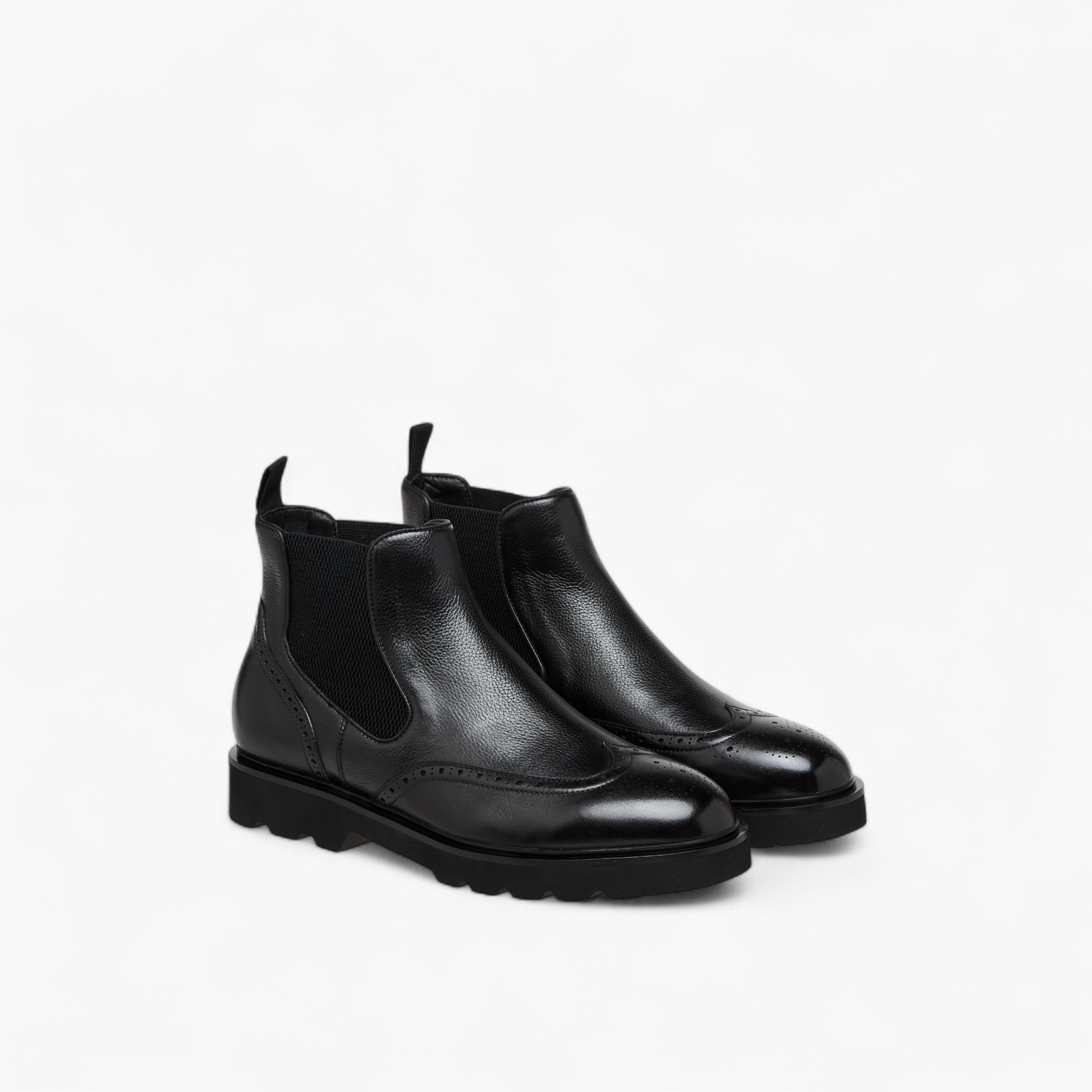 Duchini Men Solid Slip-On Leather Chelsea Boots-men-shoes-boots-image-1