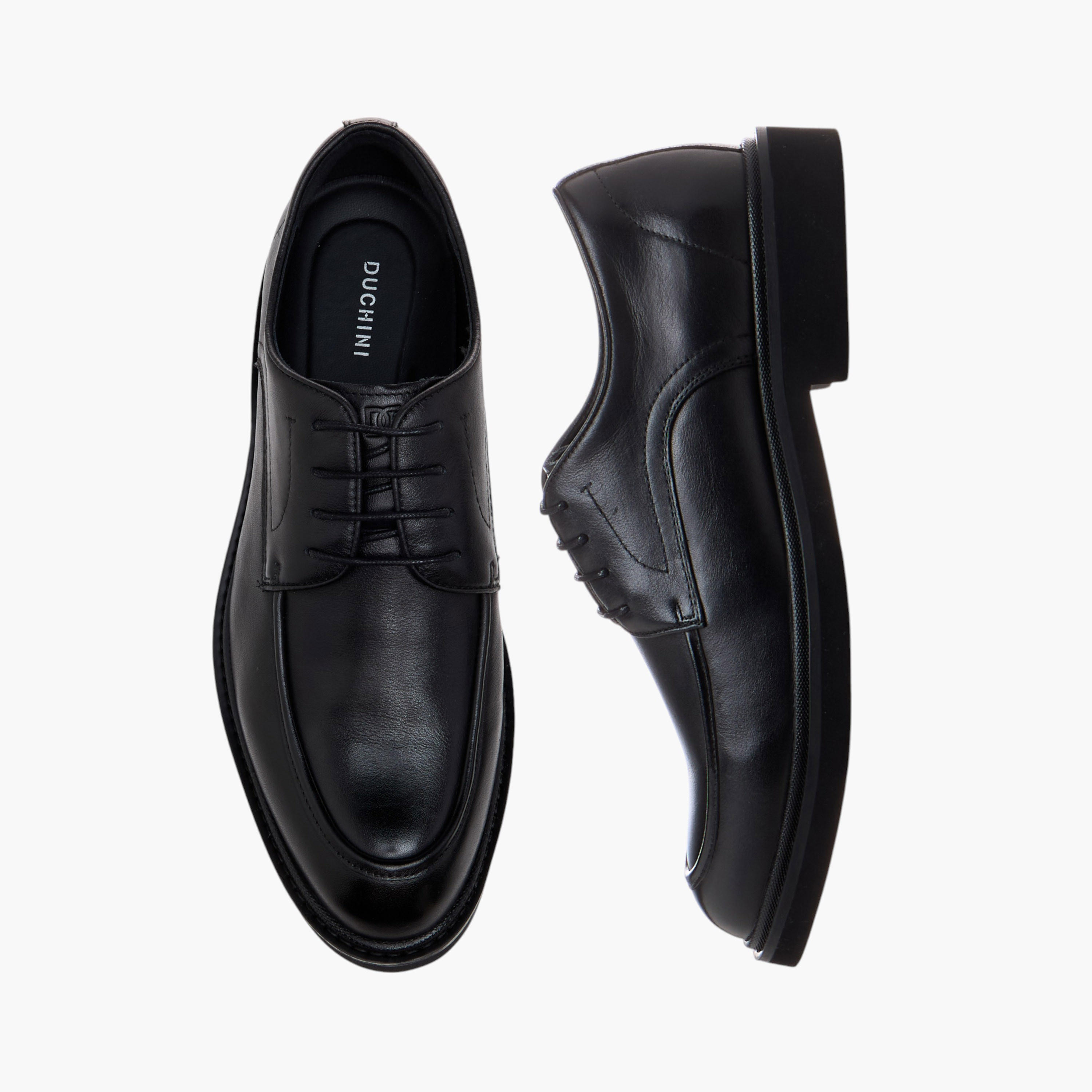 Duchini Men's Leather Solid Lace-Up Derby Shoes-men-shoes-formalshoes-image-1