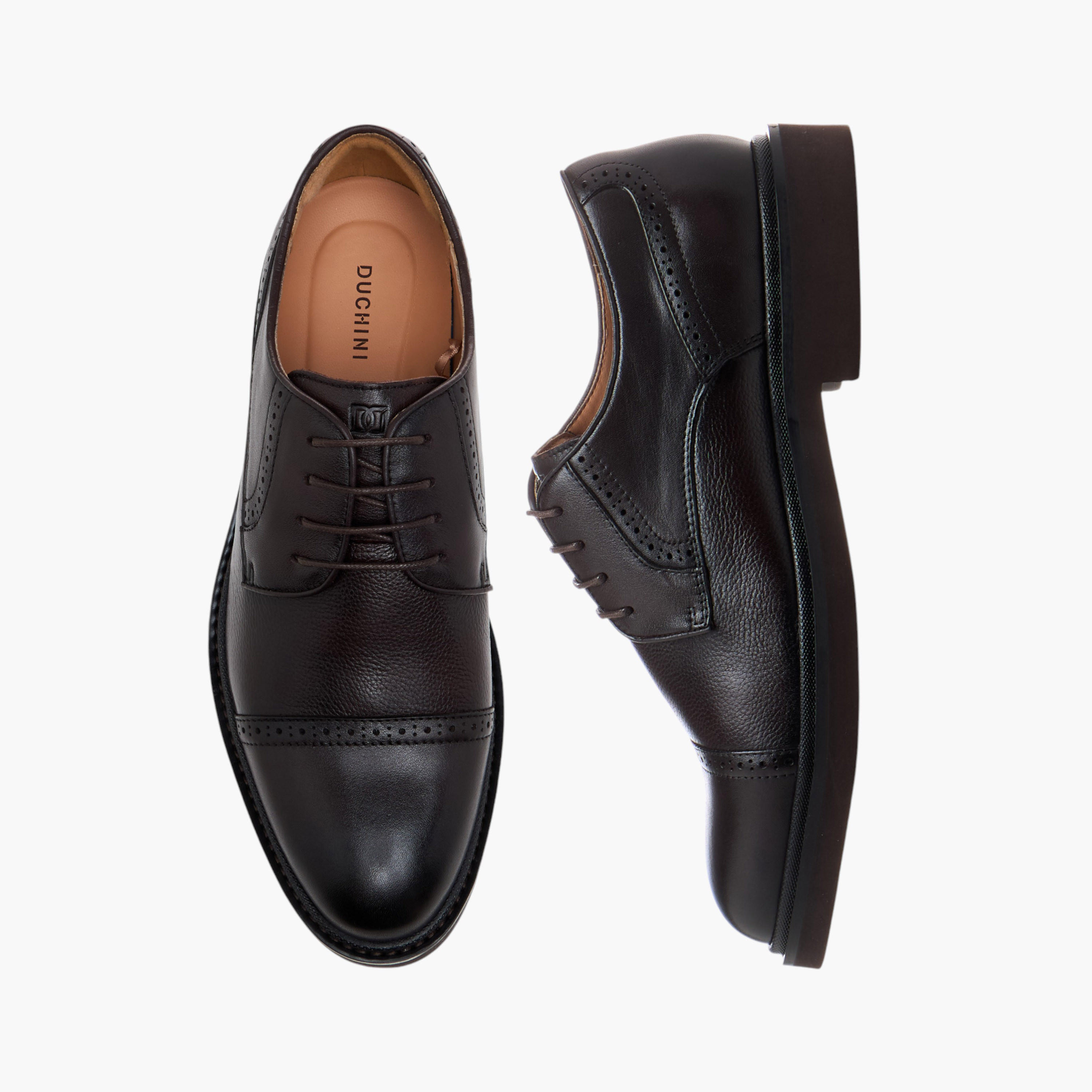 Duchini Men's Genuine Leather Lace-Up Derby Shoes-men-shoes-formalshoes-image-1