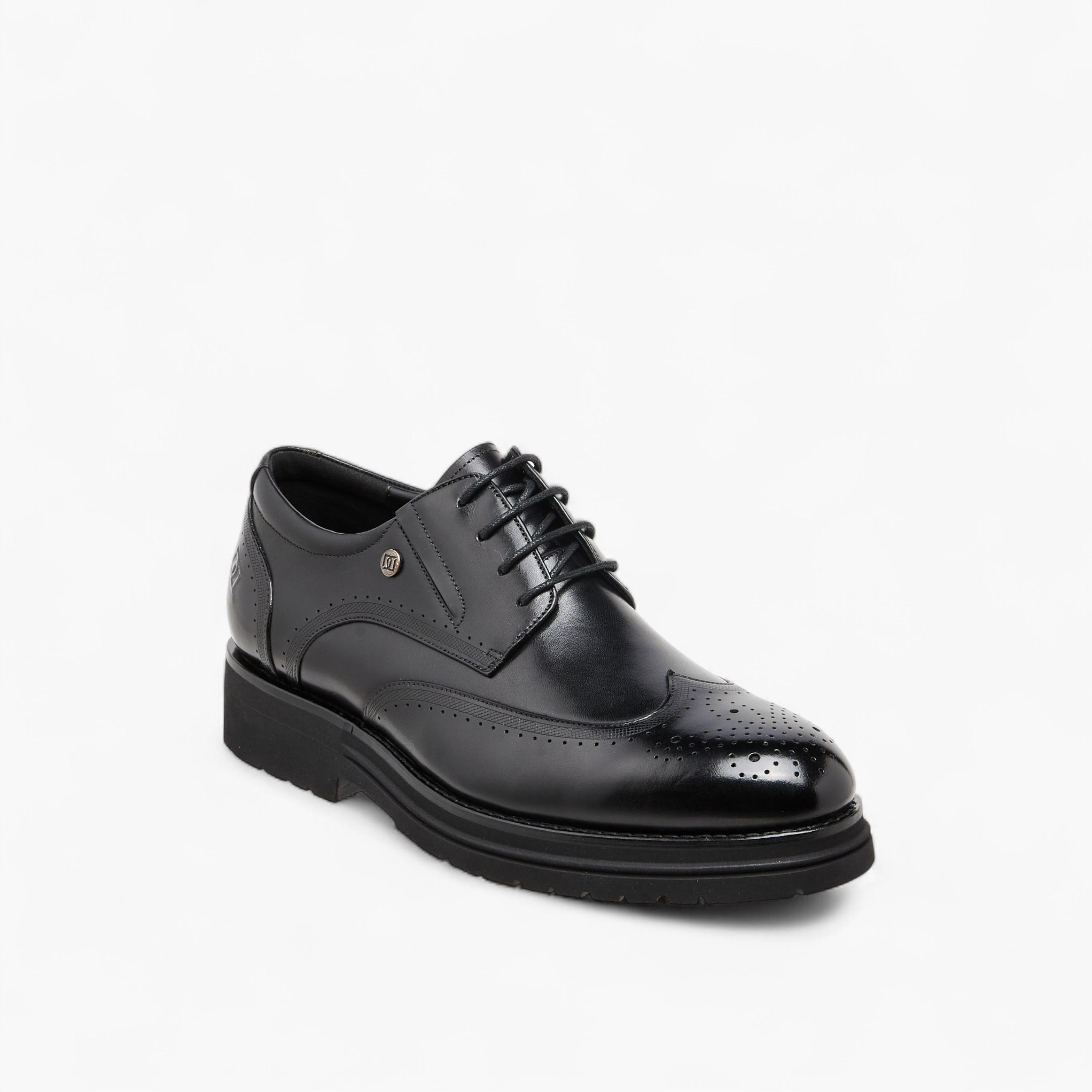 Duchini Men Perforated Genuine Leather Derby Shoes-men-shoes-formalshoes-image-2