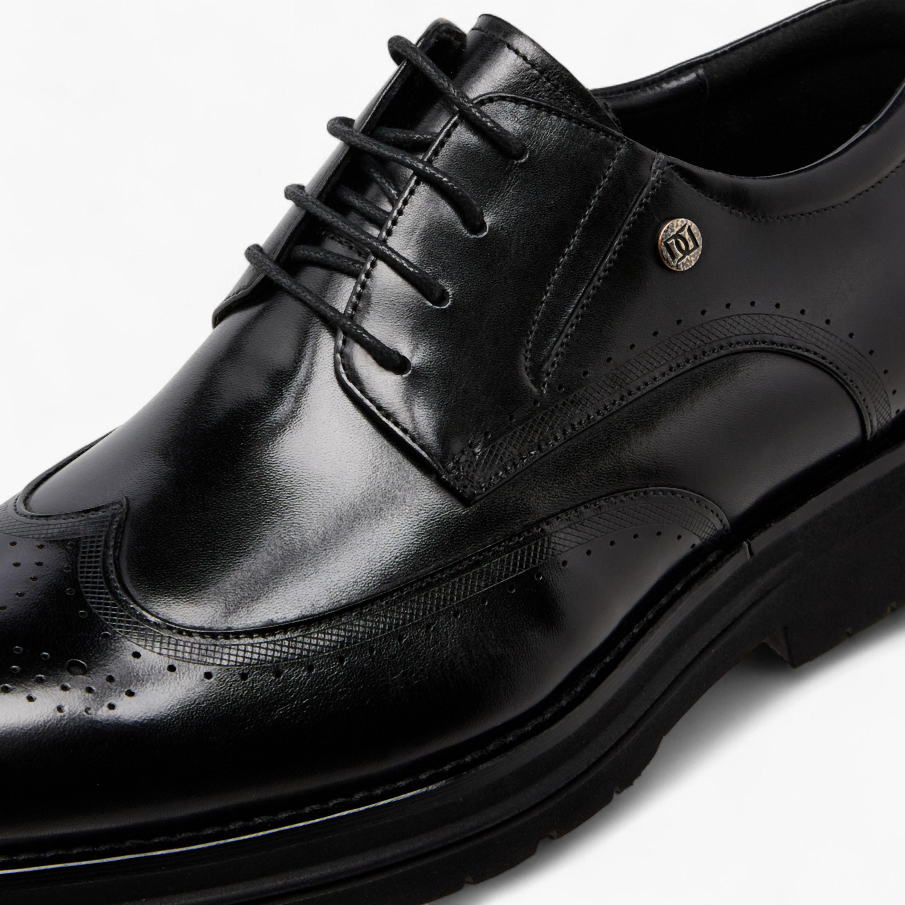 Duchini Men Perforated Genuine Leather Derby Shoes-men-shoes-formalshoes-image-4