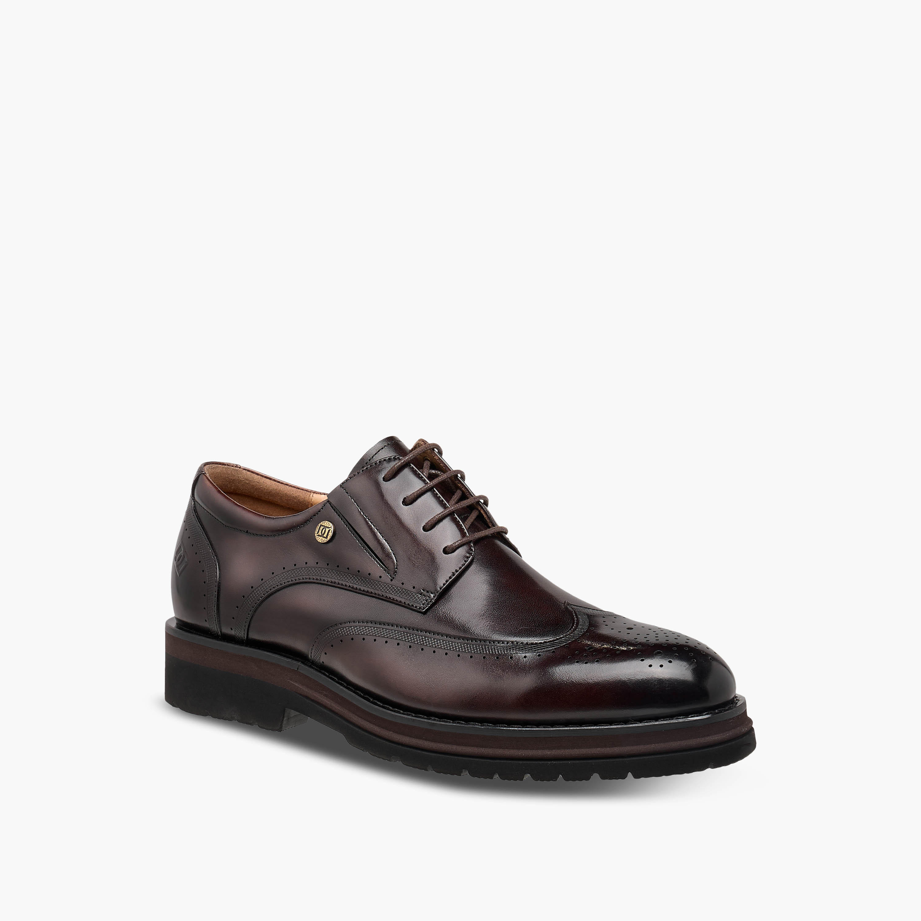 Duchini Men Perforated Genuine Leather Derby Shoes-men-shoes-formalshoes-image-2