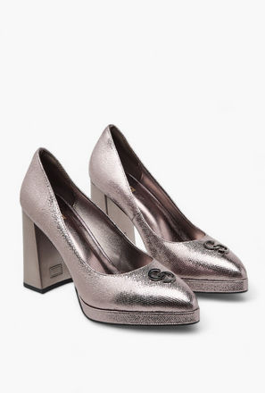 Celeste Women's Textured Slip-On Pumps with Platform Heels-women-shoes-sandals-image-1